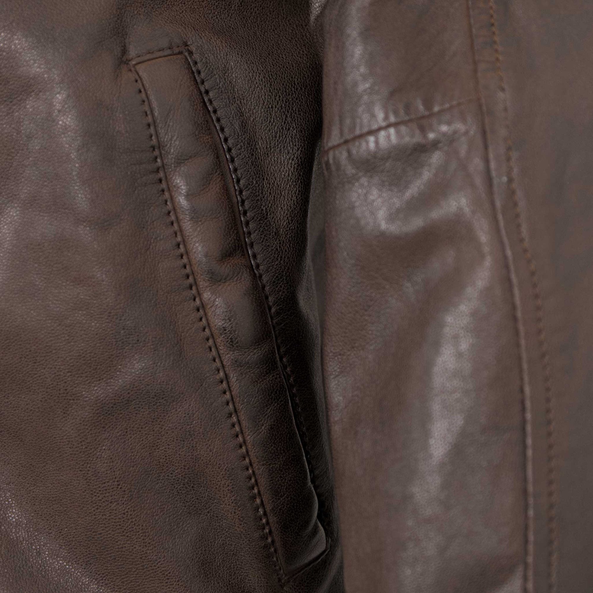 Jilani Lederjacke Robin Jilani Collection - Herren Lederjacke Pilotenjacke Lammnappa braun