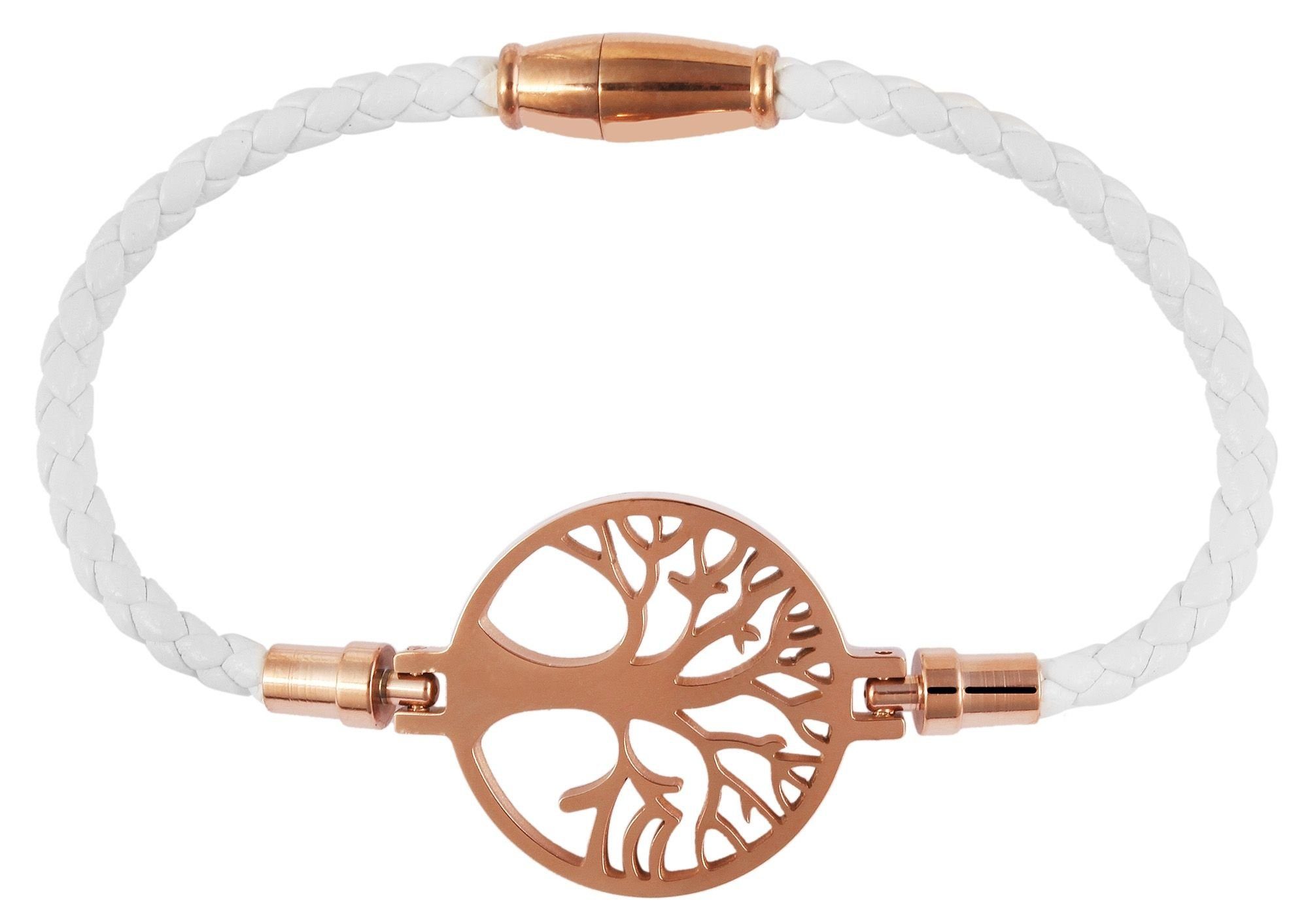 AKZENT Lederarmband Cami Damen Armband aus Echtleder mit Edelstahlelement Lebensbaum (einzeln)