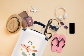 MuchoWow Handgepäckkoffer Flugzeuge - Reisen - Sommer, 4 Rollen, Reisetasche mit rollen, Handgepäck für Ferien, Trolley, Reisekoffer