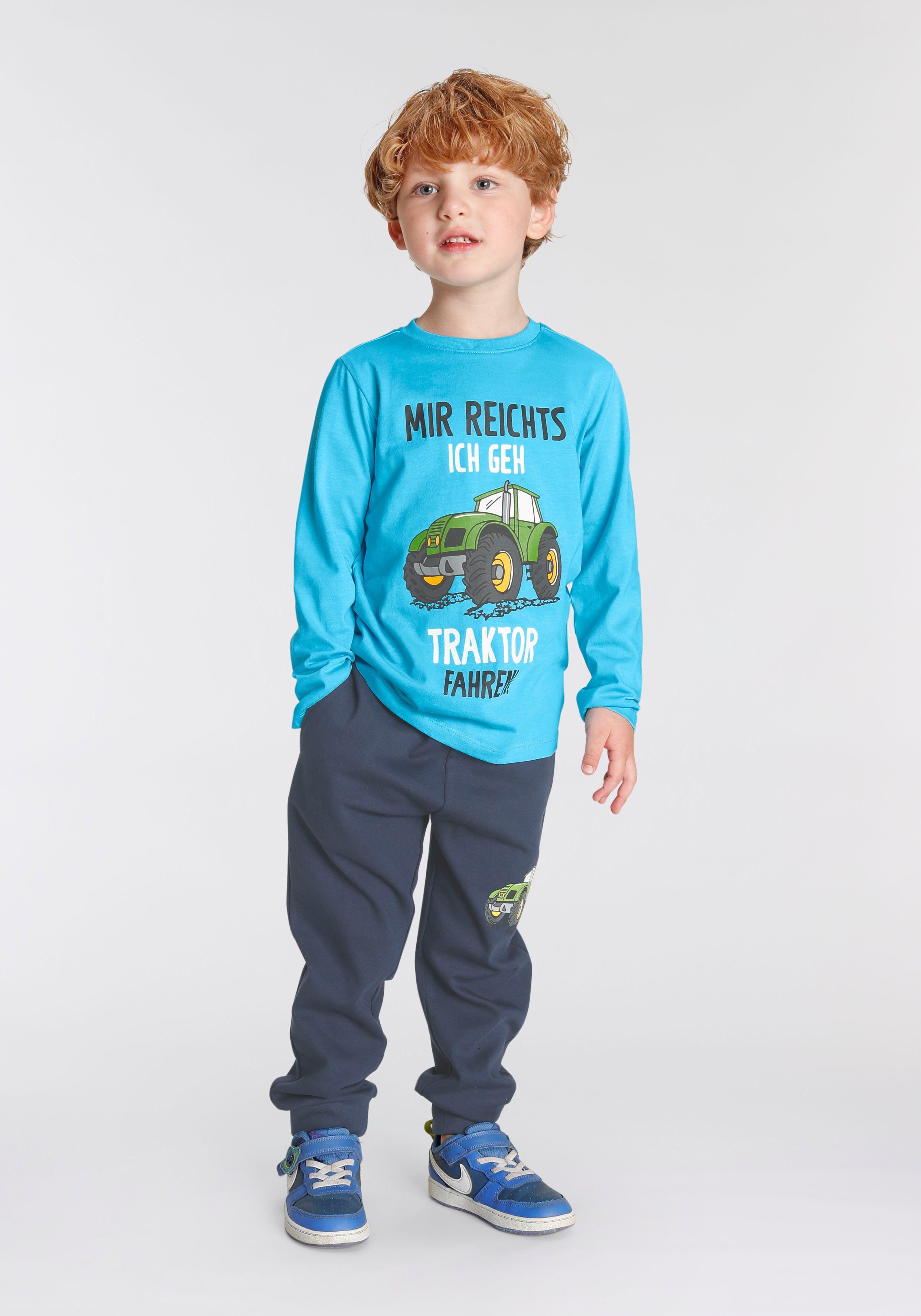 KIDSWORLD Shirt & Hose 2tlg. Set Langarmshirt + Hose (Set, 2-tlg., 2) MIR REICHTS, ICH GEH TRAKTOR FAHREN – Bild 2 von 5