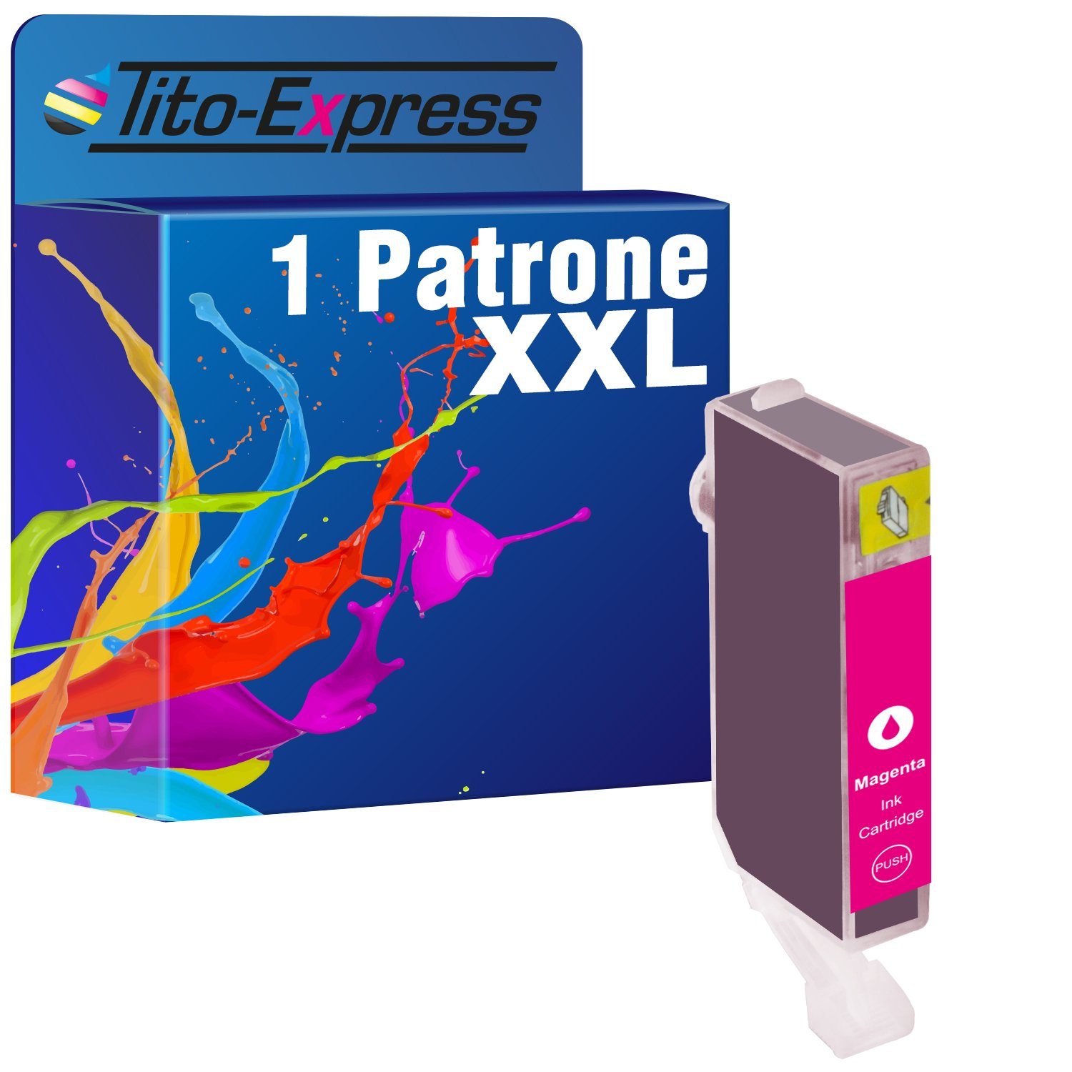 Tito-Express ersetzt Canon PGI-5 CLI-8 PGI5 CLI8 Magenta Tintenpatrone (für Pixma IP3300 IP3500 IP4200X IP4300 IP4500 IP4500X IP5200R IP5300)