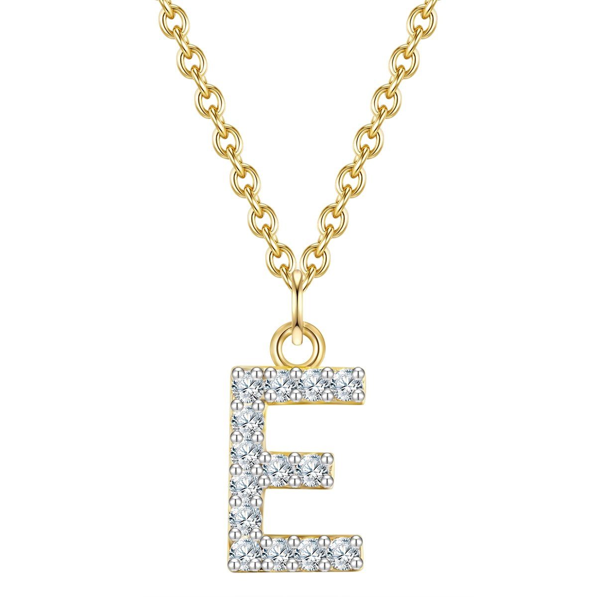 Glanzstücke München Silberkette Buchstabe E gelbgold, mit Buchstaben-Anhäng günstig online kaufen