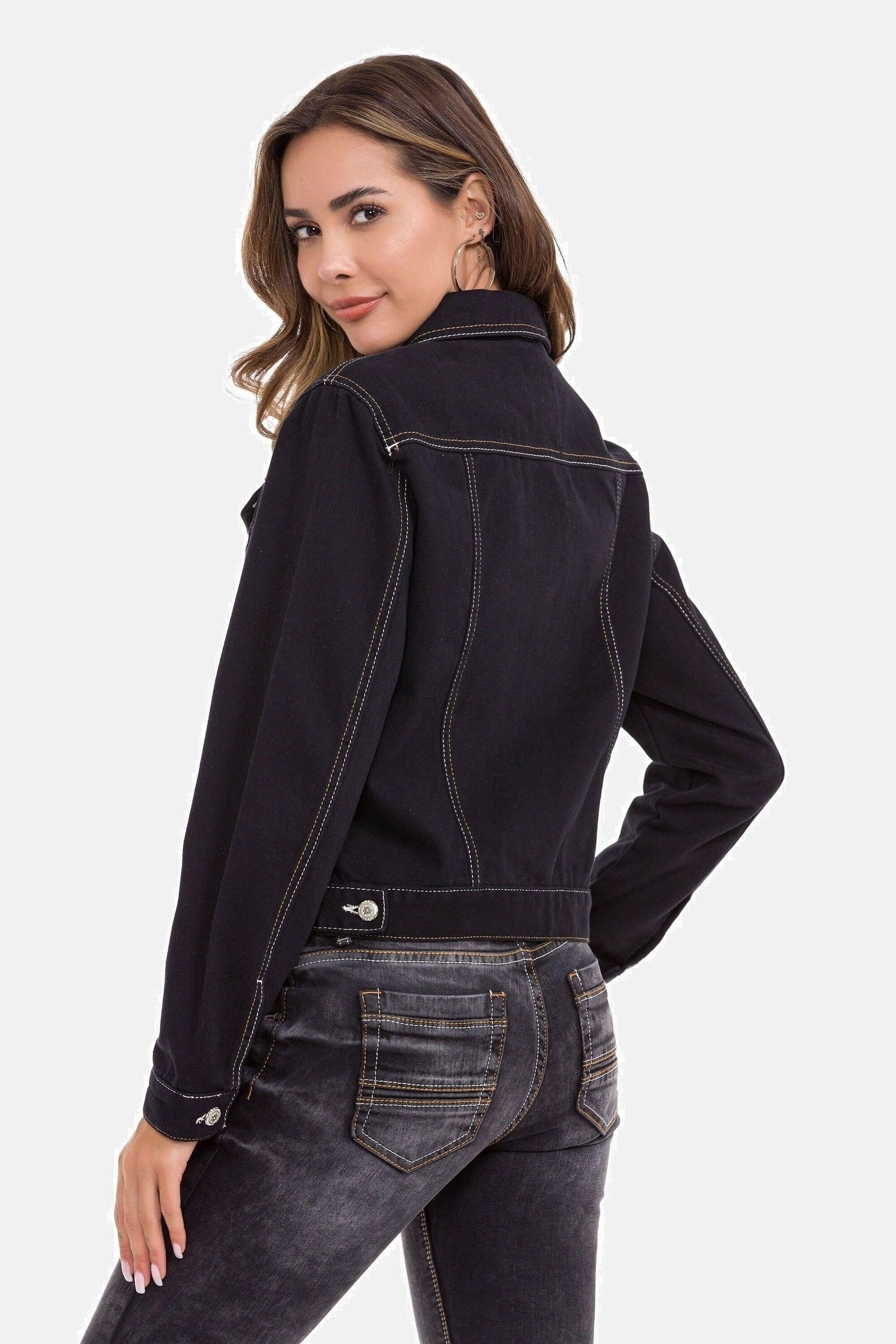 Cipo & Baxx Jeansjacke Jeansjacke Mit praktischen Brusttaschen, WJ212 günstig online kaufen
