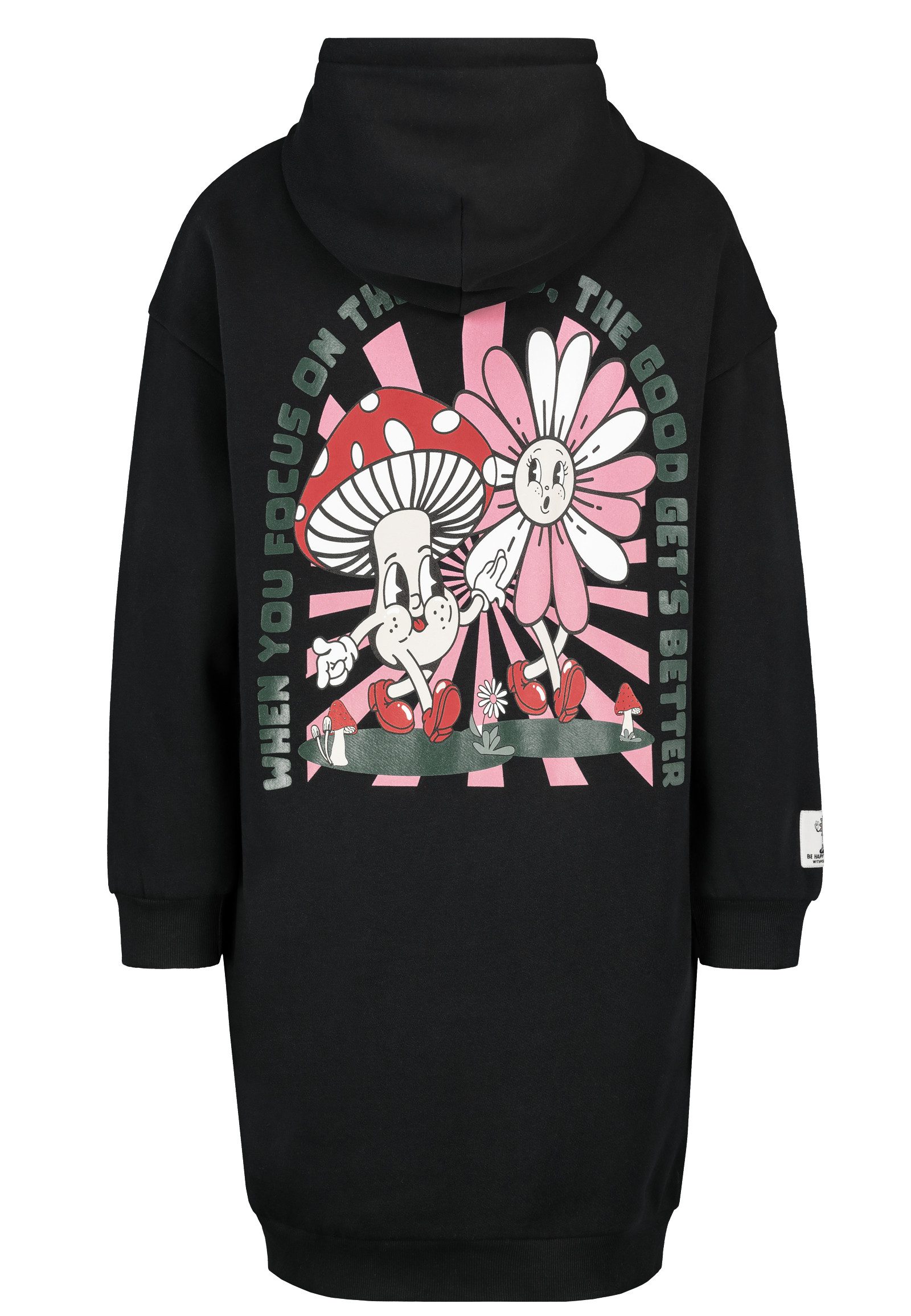 SUBLEVEL Hoodie Sublevel Sweatkleid Kapuzenpullover Oversize Lange Kapuzenpullover