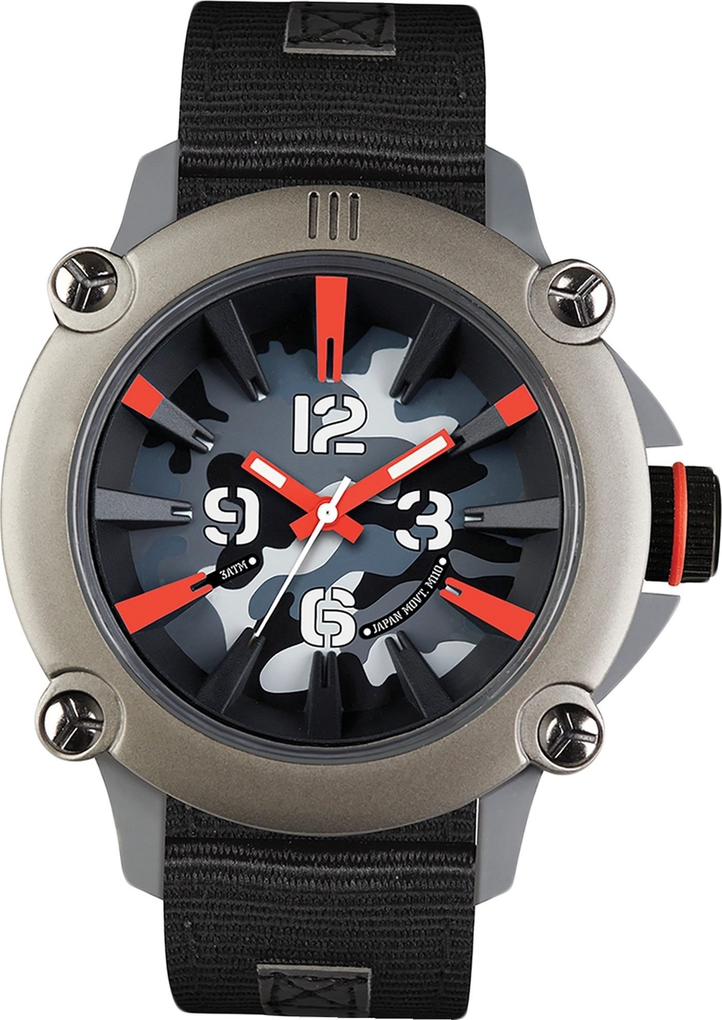 Ene Quarzuhr eneWatch Herren Uhr Fashion E72395 Nylon, (Analoguhr), Herrenuhr rund, extra groß (ca. 51mm) Nylonarmband, Fashion-Style