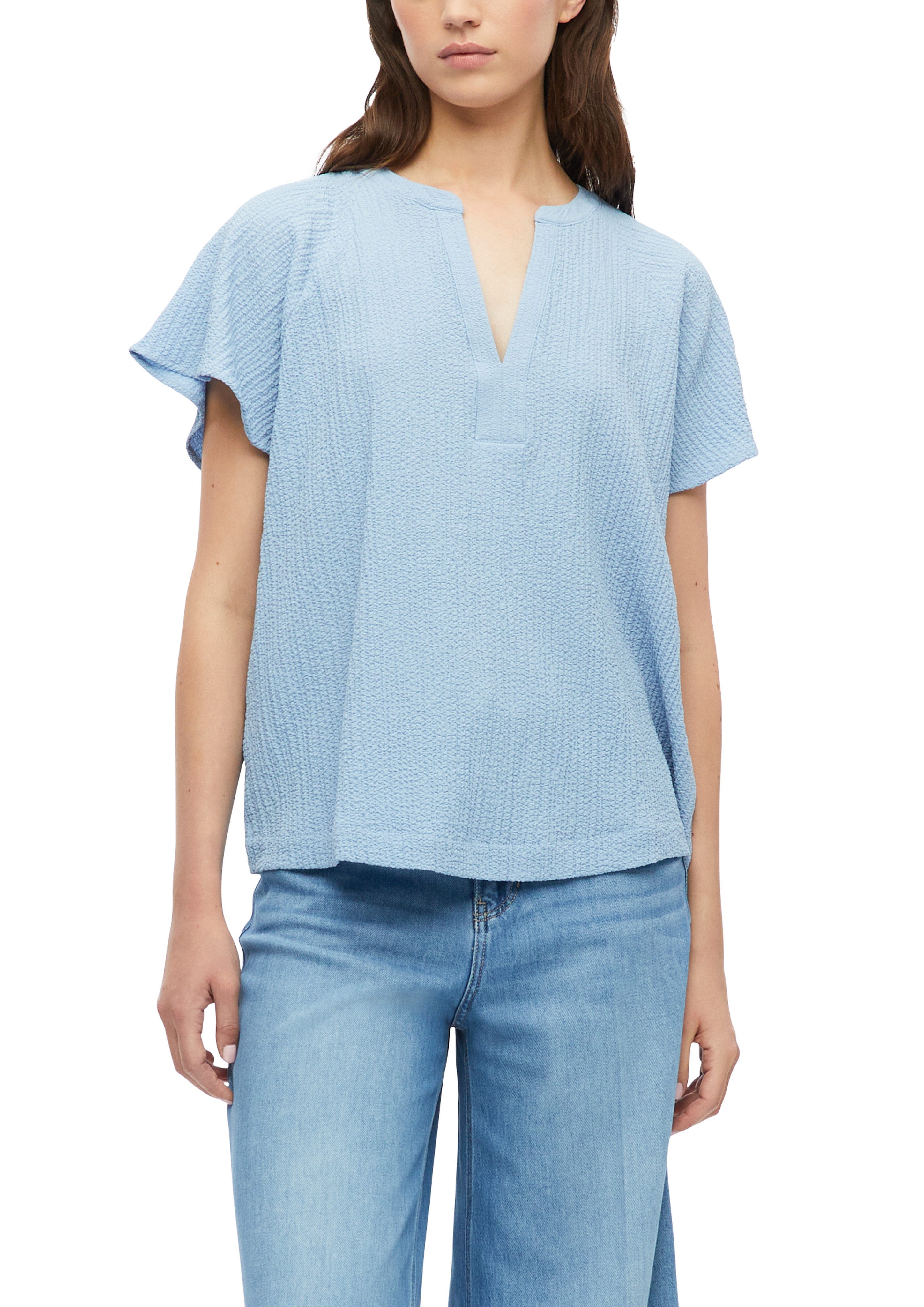 s.Oliver Kurzarmbluse Sommer-Tunika mit Splitneck