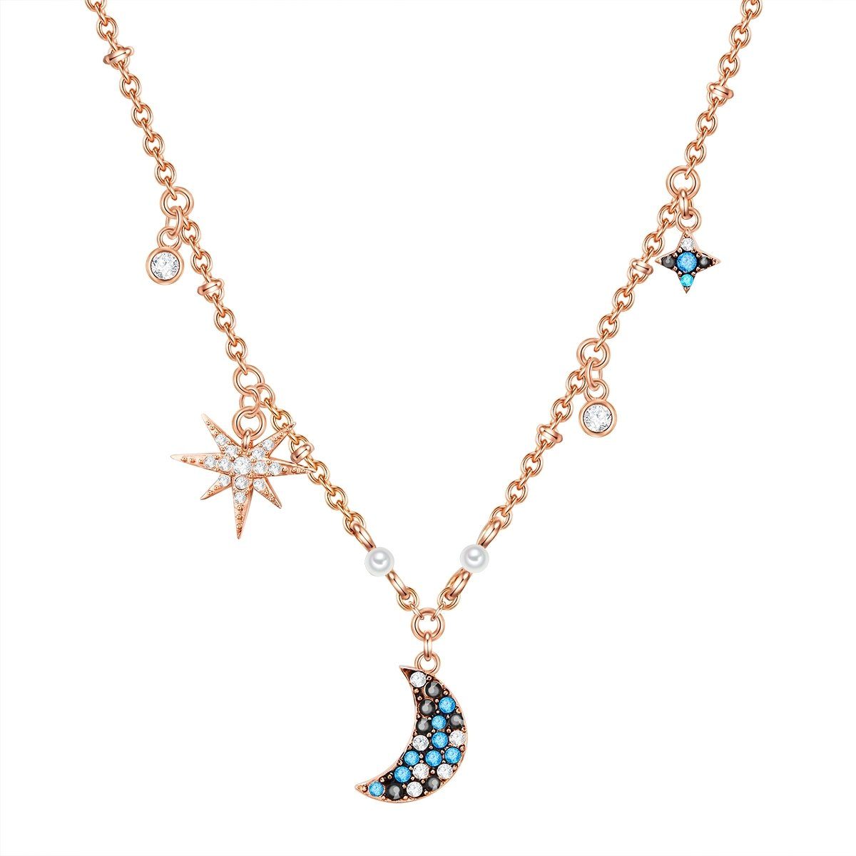 Collier Halbmond/Stern roségold