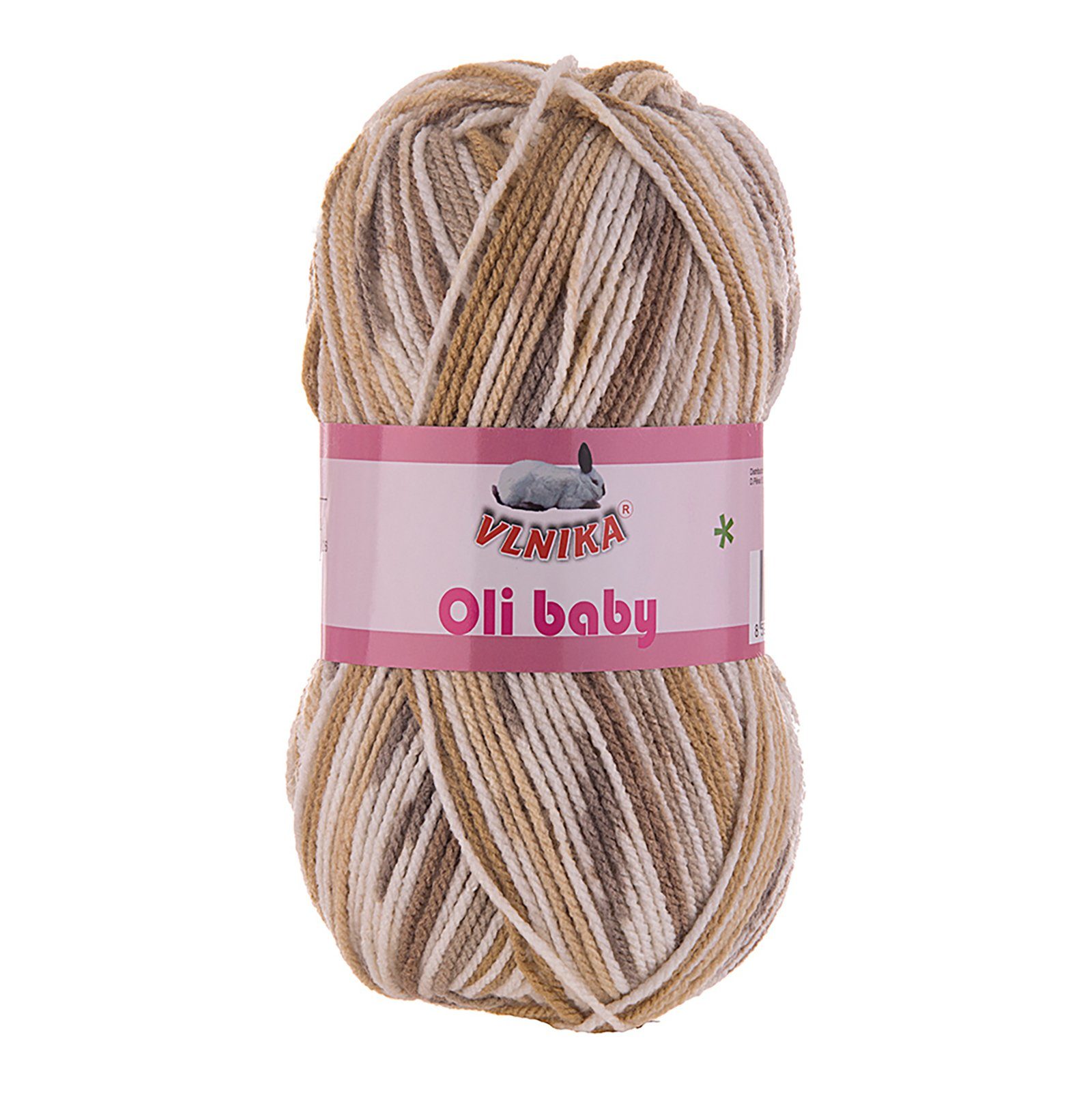 maDDma 5 x 100g Strickgarn Oli mehrfarbig Strick-Wolle Klassikgarn Häkelwolle, 1050 m, 25 Beigetöne