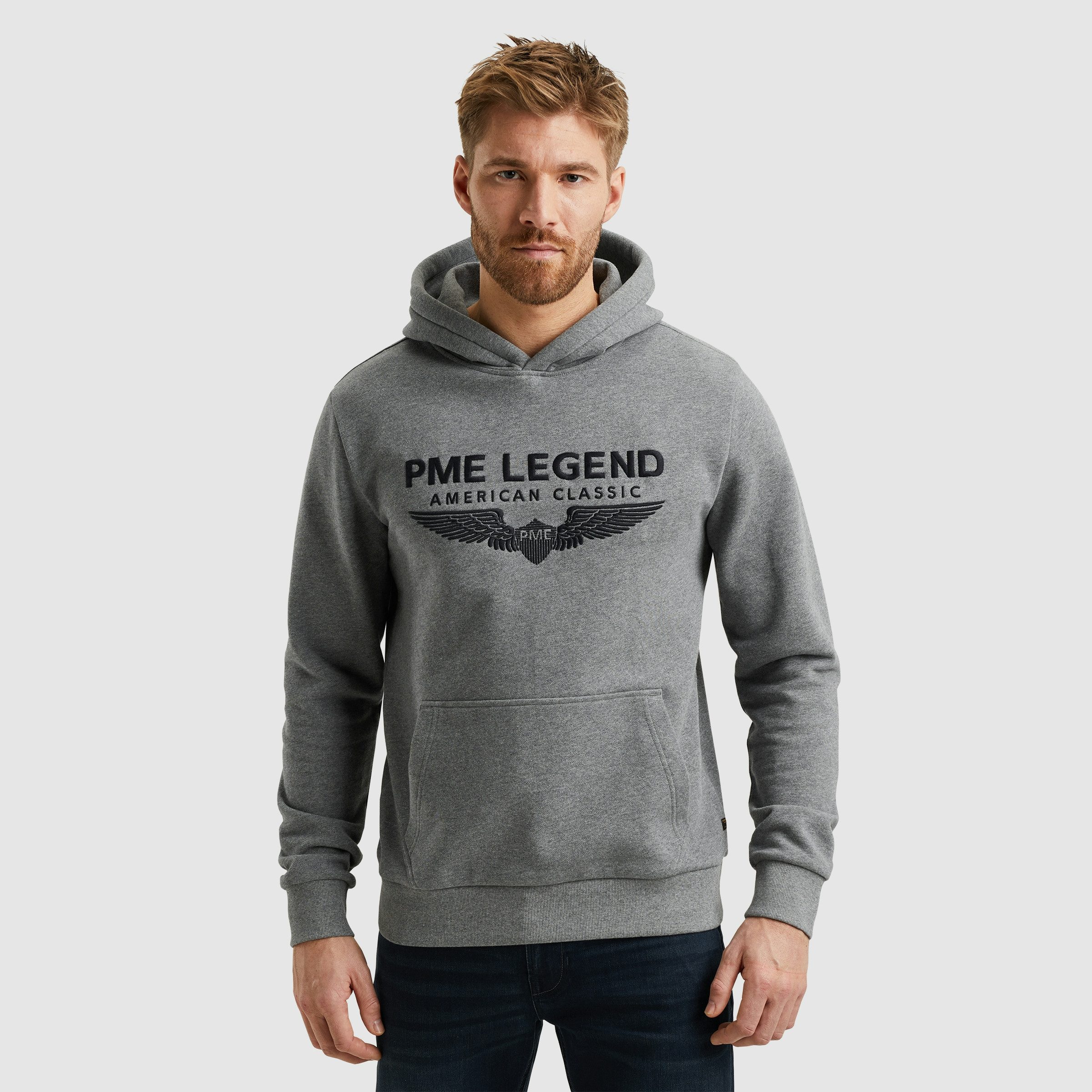 PME LEGEND Kapuzensweatshirt Hooded soft terry with logo mit Logostickerei