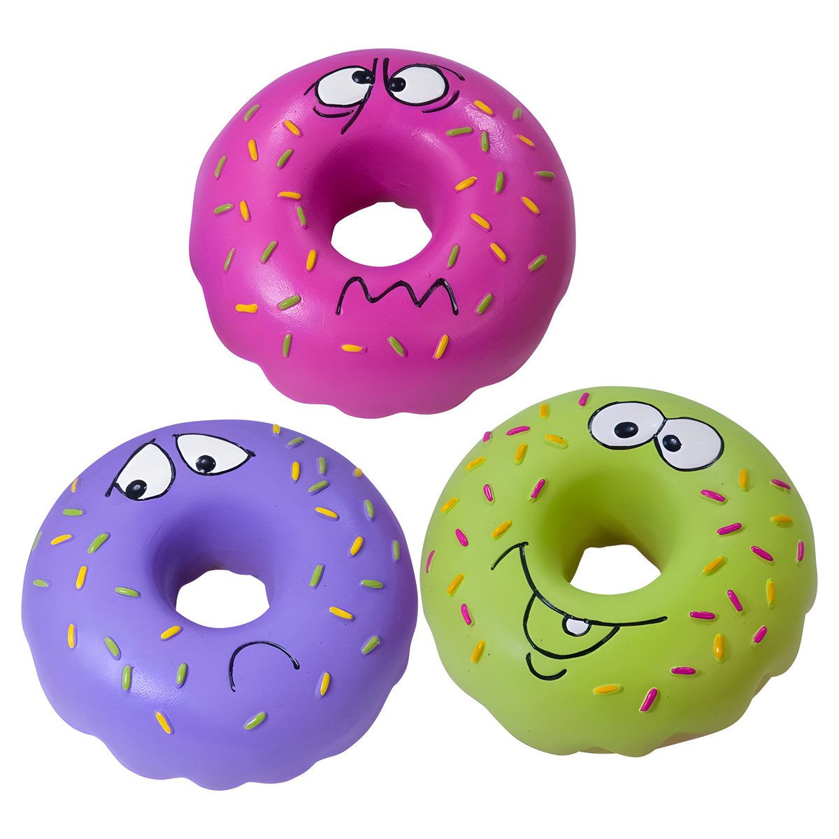 Nobby Tierquietschie Hundespielzeug Donut mit Gesicht aus Latex