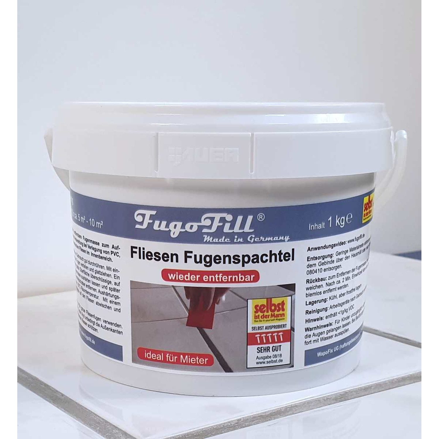 FugoFill Fugenmörtel, 1 kg, Entfernbare Fugenmasse für Fliesen 1kg