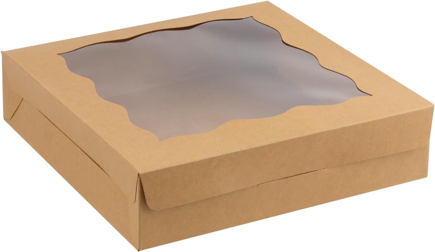 FELIXLEO Aufbewahrungssystem 20 Stück Kuchenboxen Sichtfenster 180x110x40 mm Braun Kraftpapier., (1-tlg) – Bild 5 von 5