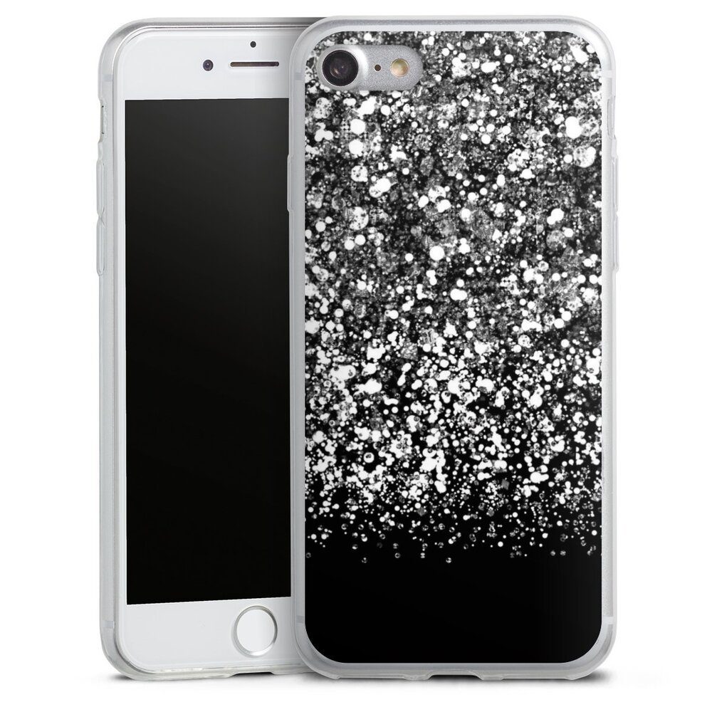 DeinDesign Handyhülle Glitzer Look Schneeflocken Muster Snow Fall Glitter Look, Apple iPhone 8 Slim Case Silikon Hülle Ultra Dünn Schutzhülle