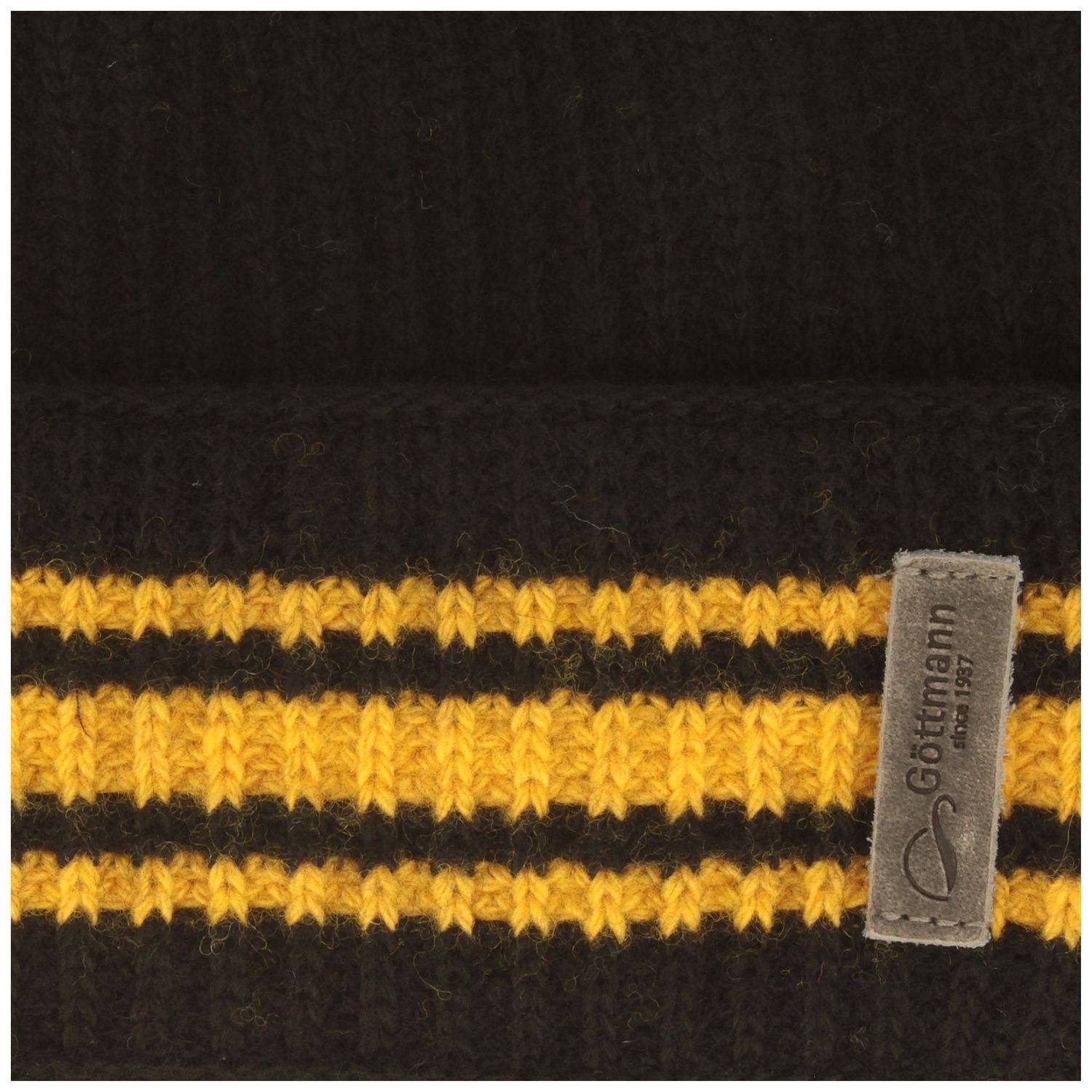Göttmann Umschlag, sz/gelb & mit 19 Strickmütze Kaschmir-Anteil Streifen