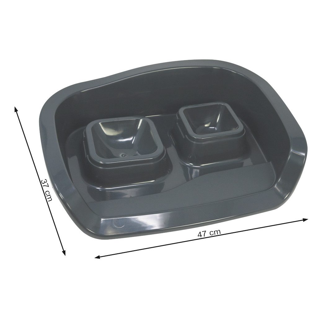 com-four Futterstation Futter- und Wasserstation, transparente Behälter kann für Wasser und Futter