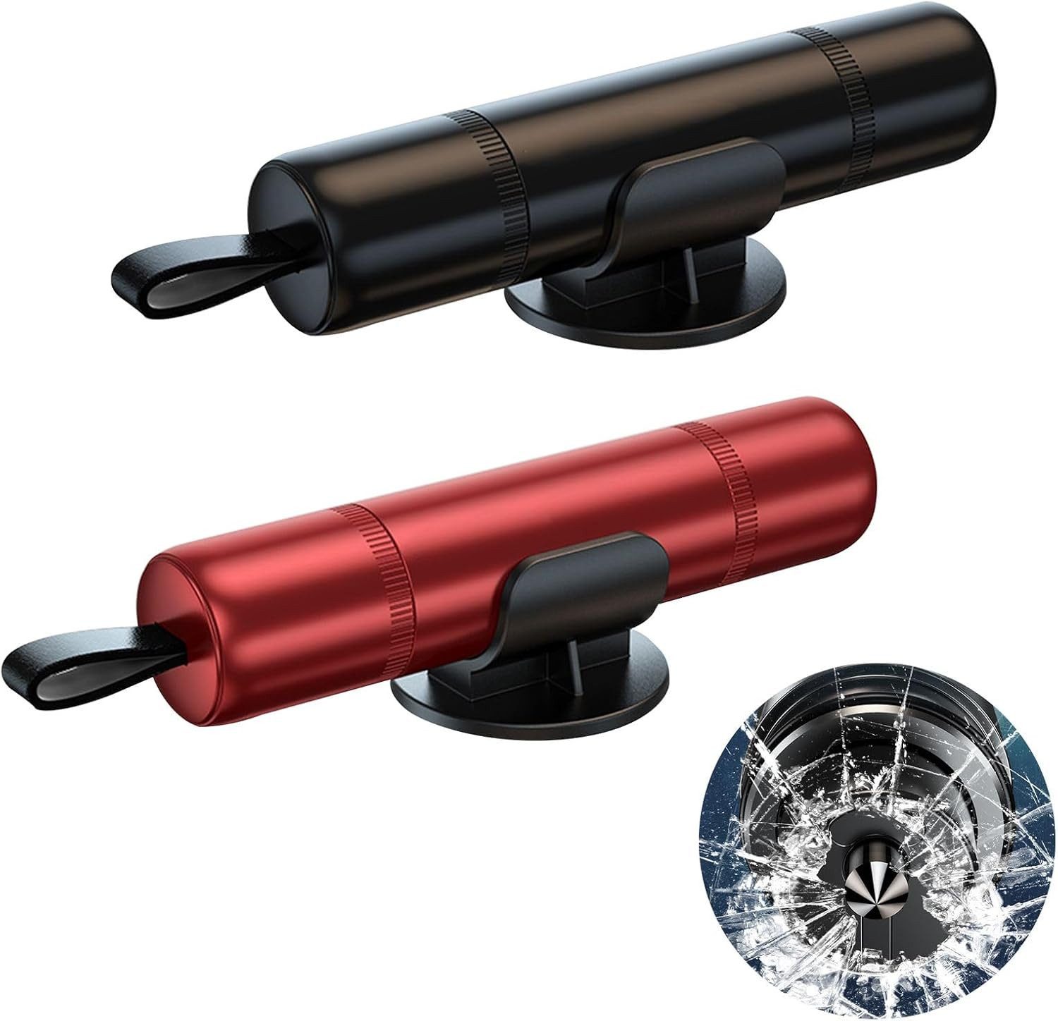 FELIXLEO Hammer Notfallhammer Auto mit Gurtschneider und Halterung Set (2-St)
