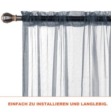 Vorhang Halbverdunkelnde Transparente Atmungsaktive Tüllvorhänge, Refttenw, 1-St