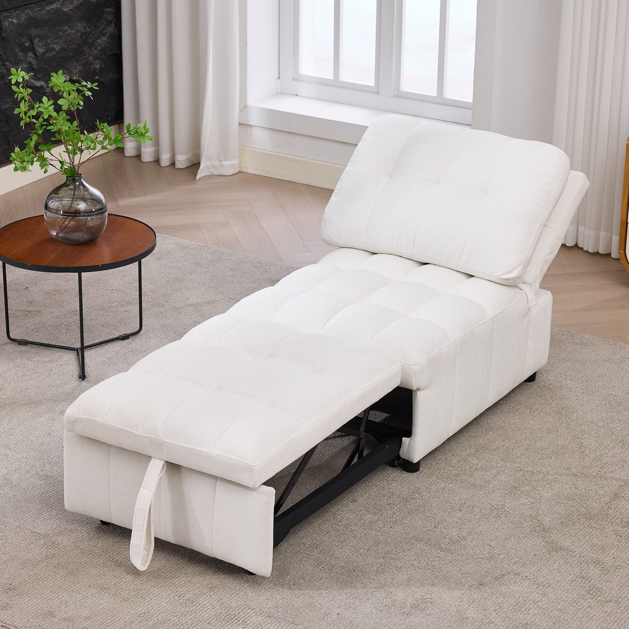 REDOM Schlafsofa Loungesofa mit verstellbarer Sitztiefe & Rückenlehne, Flexibles 1-tlg. Möbelstück für variable Raumnutzung 1 Teile, 68x95x76 cm, ausziehbar als Daybed oder Schlafsessel