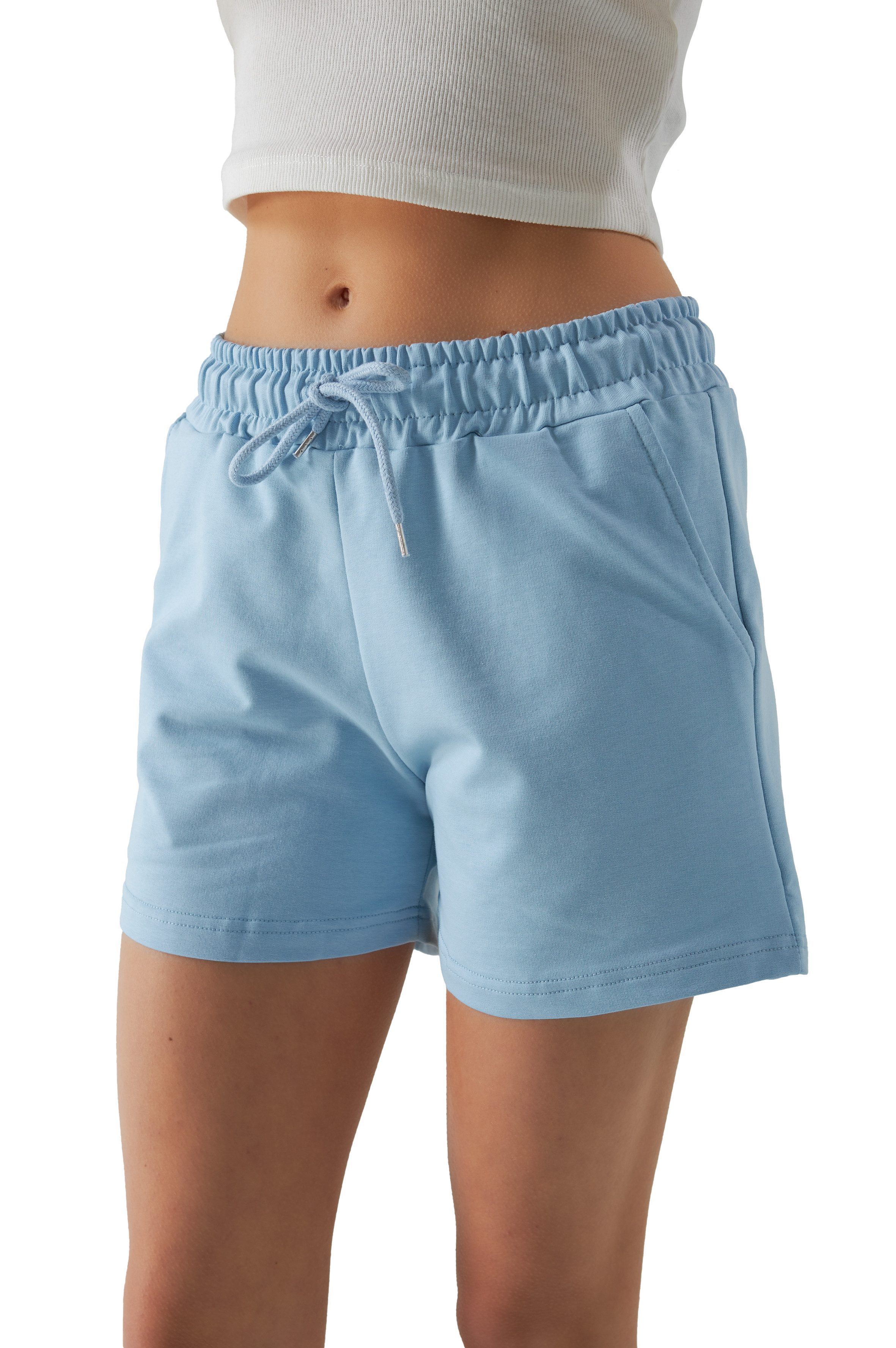 ROSS CAMP Sweatshorts Kurze Hose Damen Shorts Lycra, Baumwolle