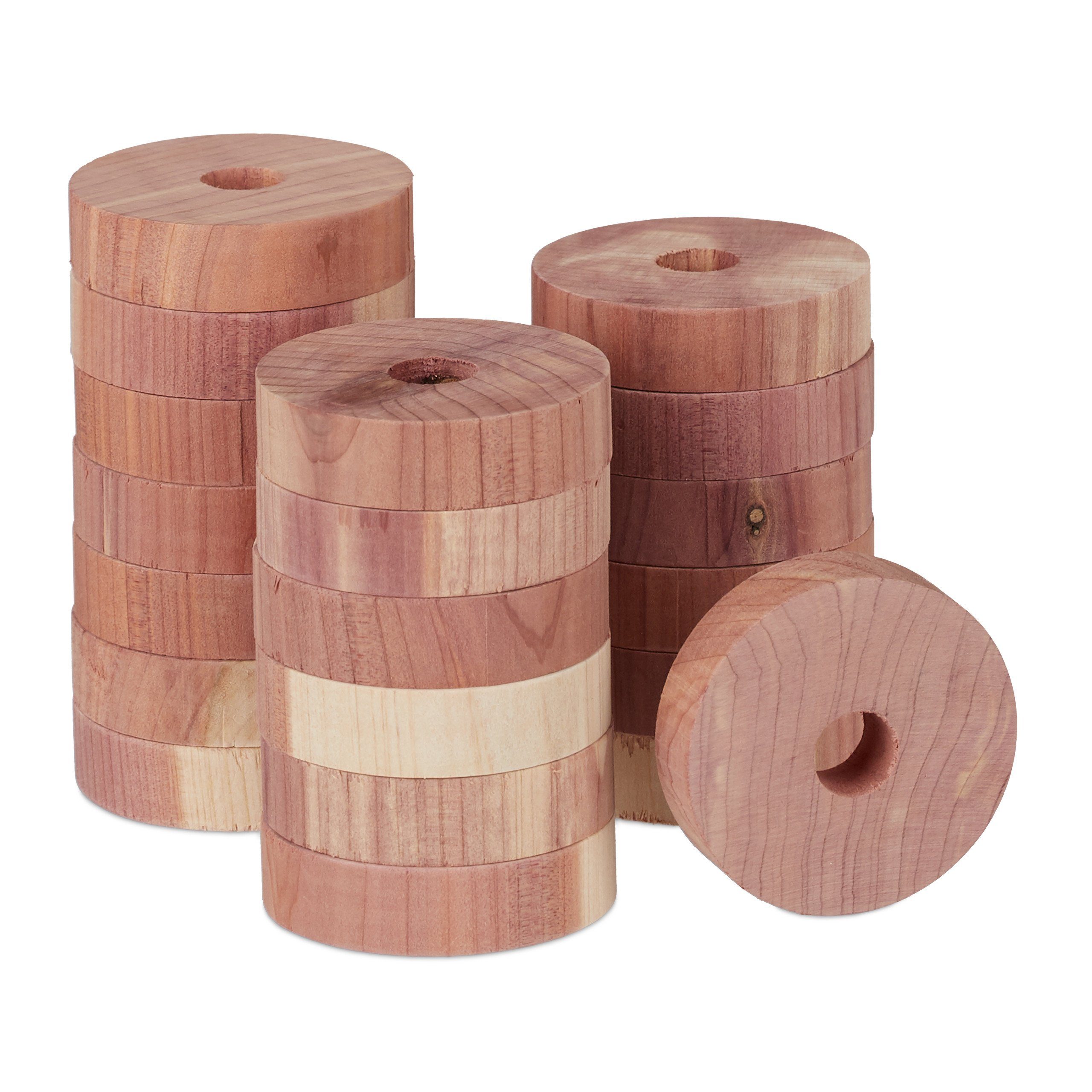 relaxdays Insektenabwehrgerät 40 x Mottenschutz aus Zedernholz, Set 40-tlg.