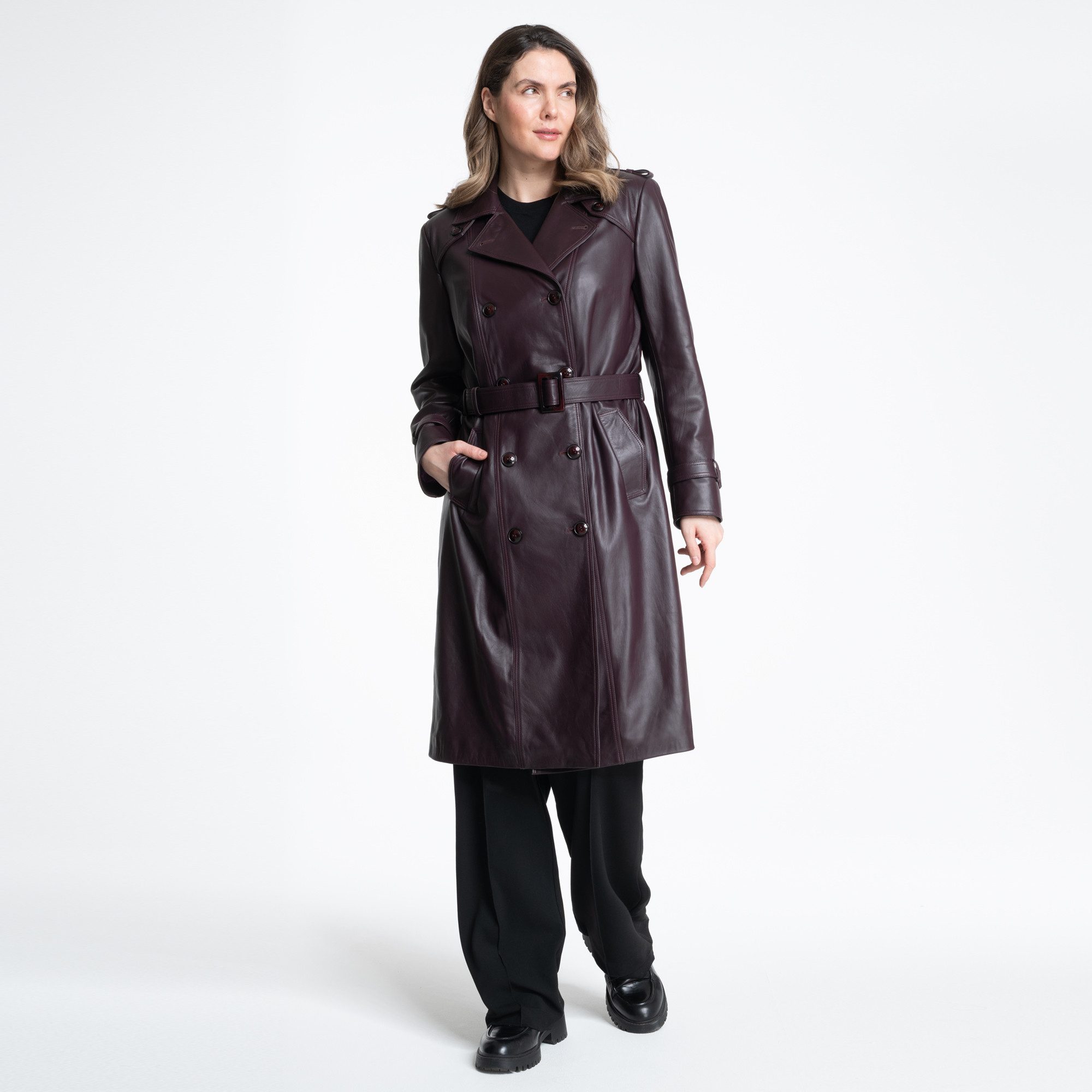 Mouflon Ledermantel Celina „Hochwertiger, softiger Leder-Trenchcoat“