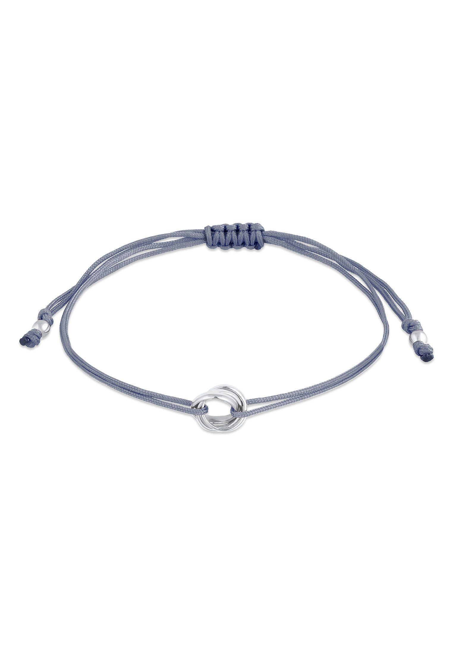 Elli Armband Kreis Verschlungen Rund Textilband 925 Silber, Kreis Hellblau