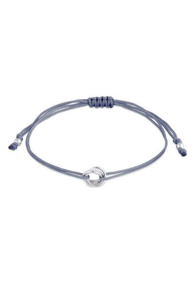 Elli Armband Kreis Verschlungen Rund Textilband 925 Silber, Kreis