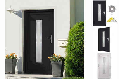 vidaXL Zimmertür Haustür Anthrazit 98x200 cm PVC Eingangstür Haus Nebeneingangstür Kuns