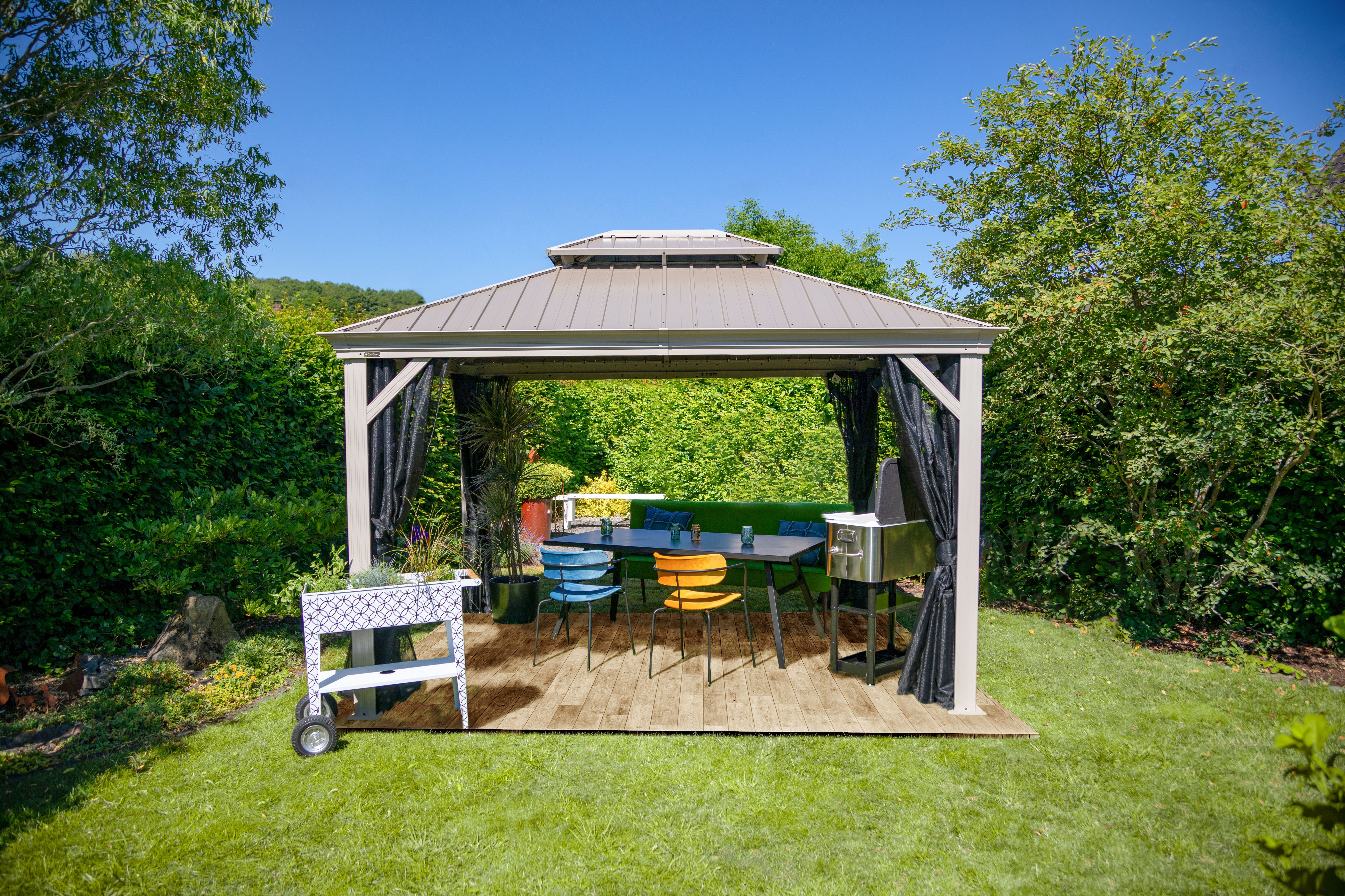 Sojag Pavillon Messina, mit 4 Seitenteilen, (Set), BxT: 363x298 cm