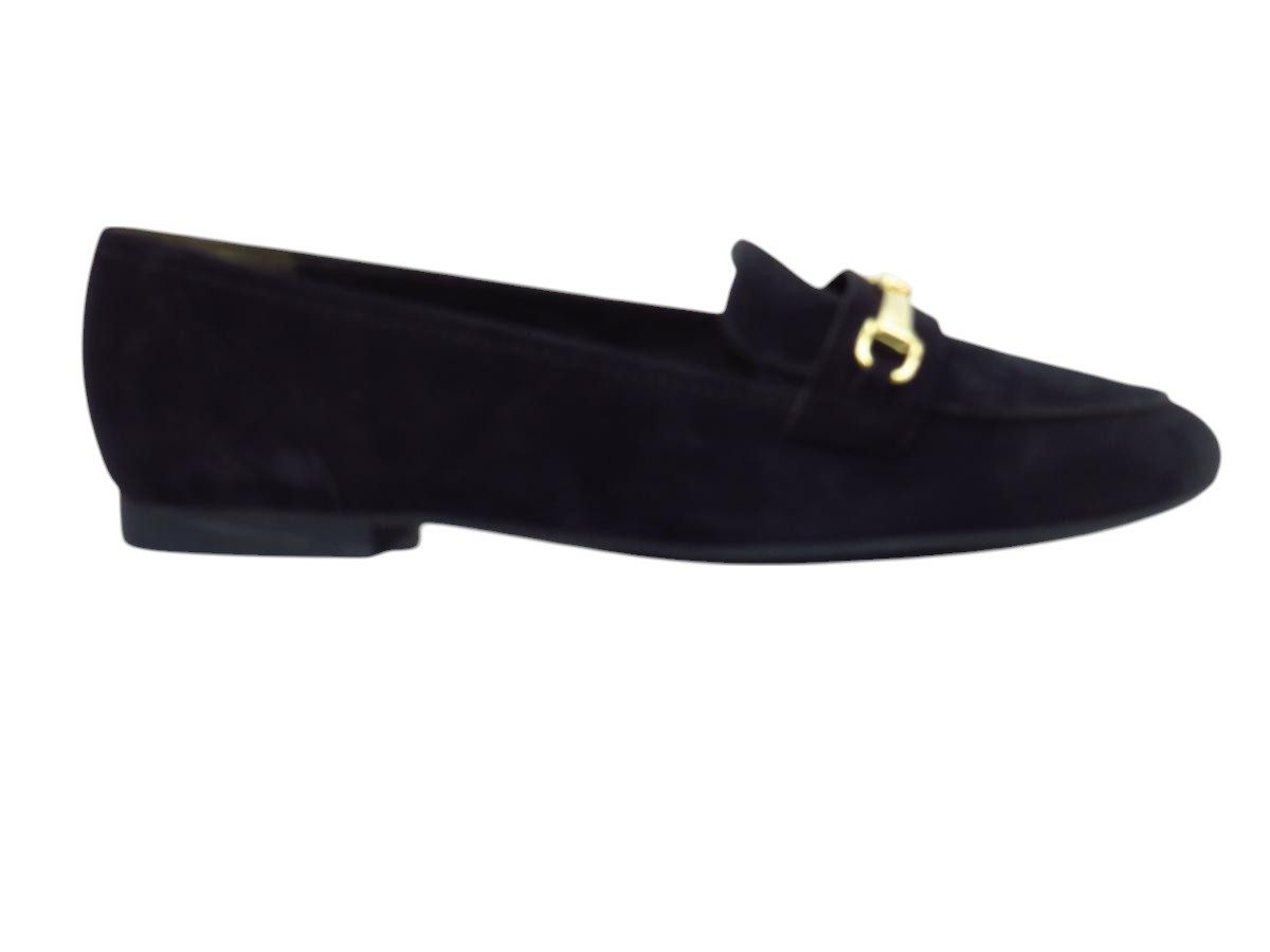 Samtziege blau Hochfrontpumps