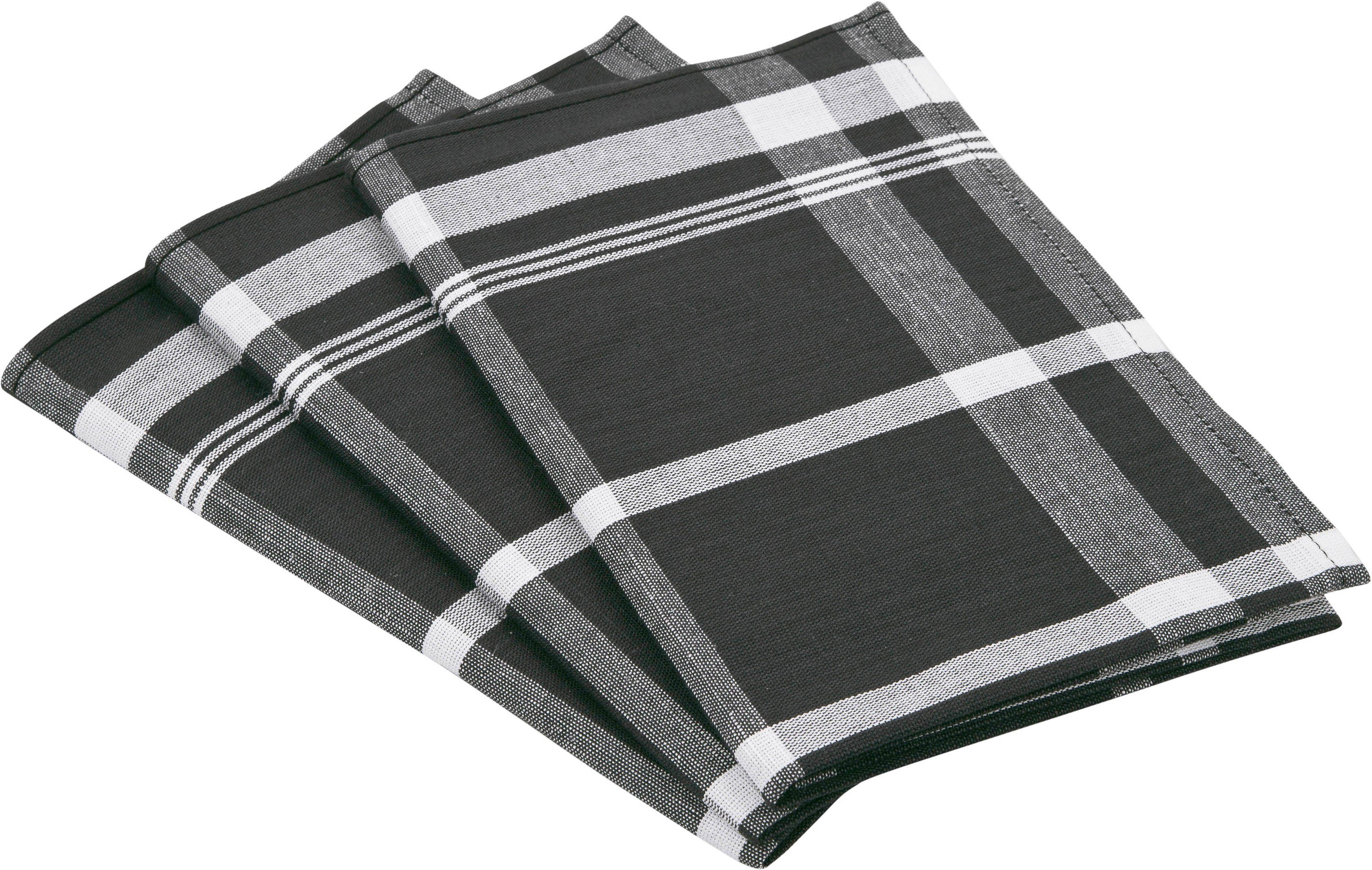 ROSS Geschirrtuch Exclusiv, (Set, 3-tlg), Blockkaro, 50% Baumwolle, 50% Lei günstig online kaufen