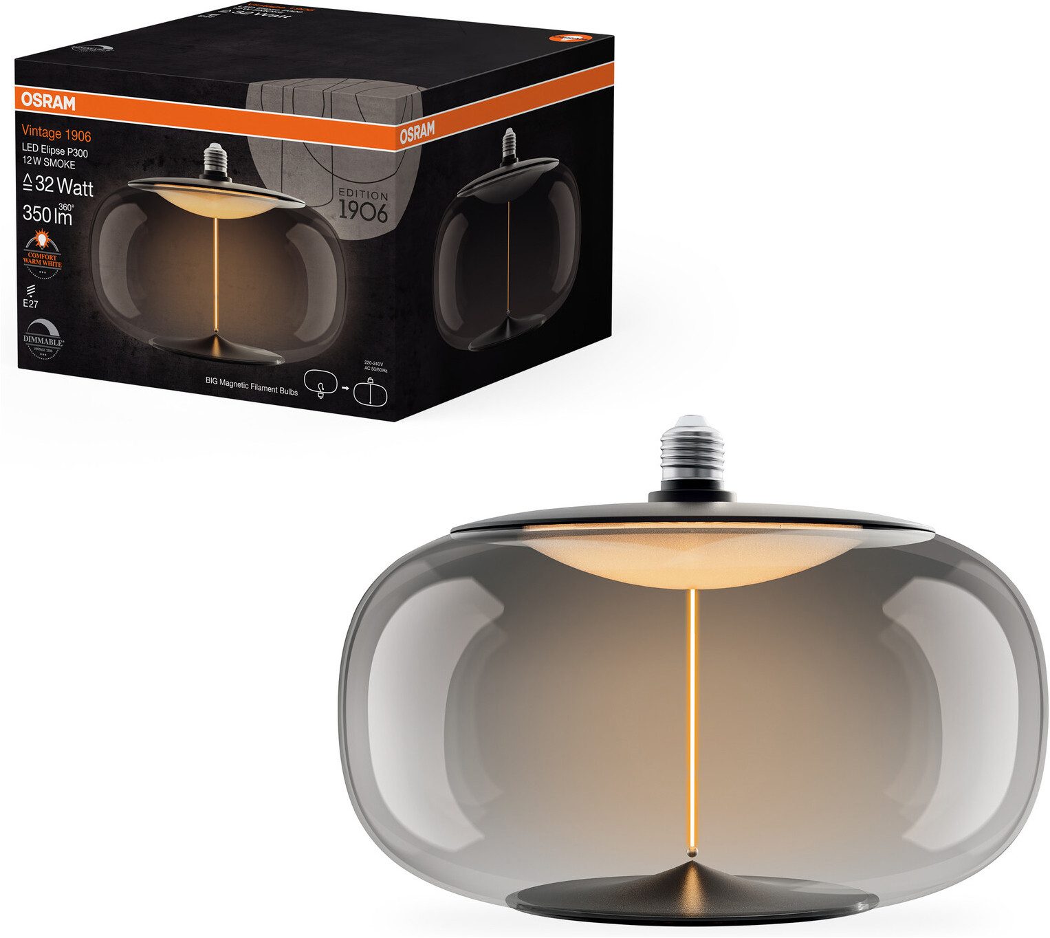 Osram LED-Filament Vintage 1906 Big Elipse, E27, 1 St., Warmweiß