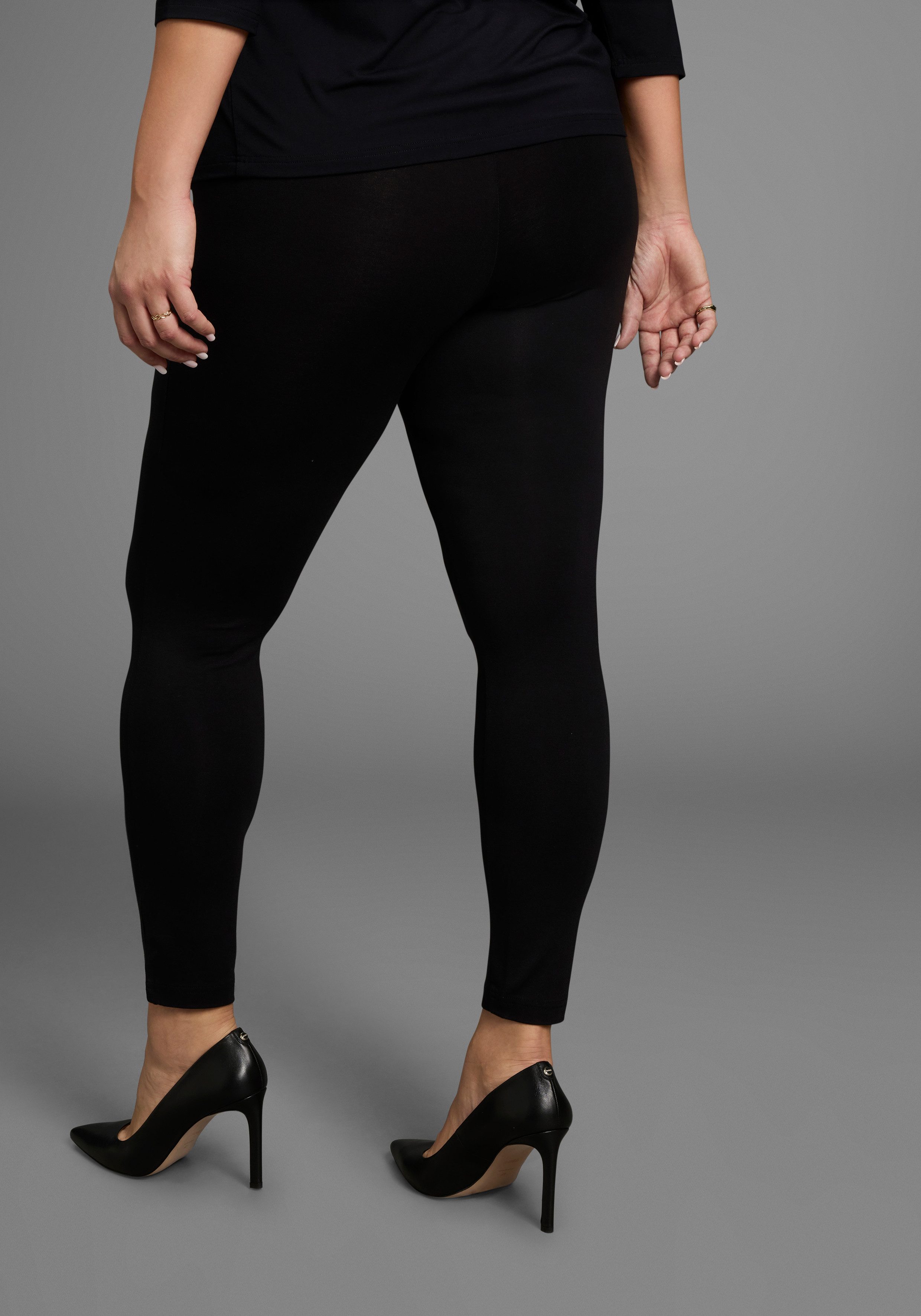 Laura Scott CURVE Leggings aus elastischem Jersey mit Gummizugbund - GROSSE günstig online kaufen