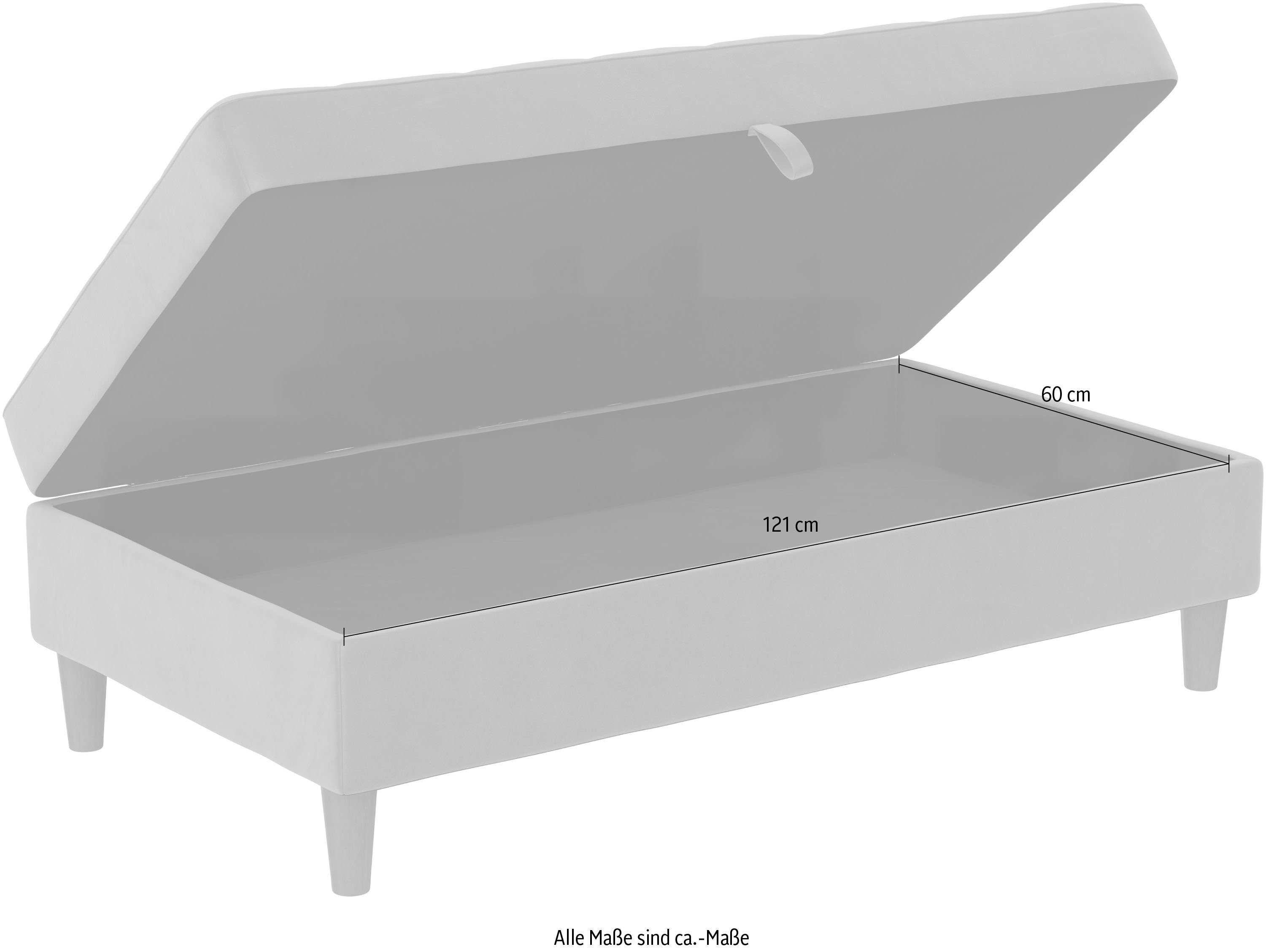 Dorel Home Stauraumhocker Presley, Polsterhocker mit Stauraum, frei im Raum stellbar, Sitzhöhe 43 cm