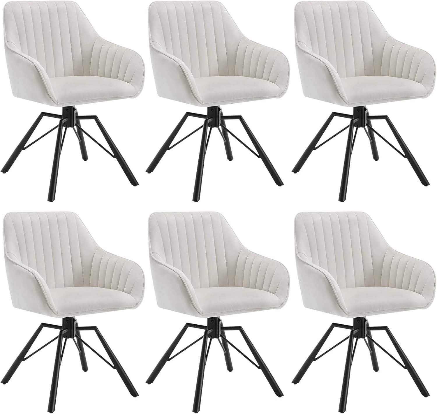 Woltu 4-Fußstuhl (6 St), Esszimmerstuhl drehbar Samt Sessel günstig online kaufen