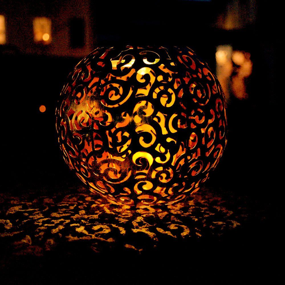 GLOBO LIGHTING Kugelleuchte, LED-Leuchtmittel fest verbaut, Warmweiß, Solarleuchte orientalisch Kugel Solar Kugellampe Erdspieß