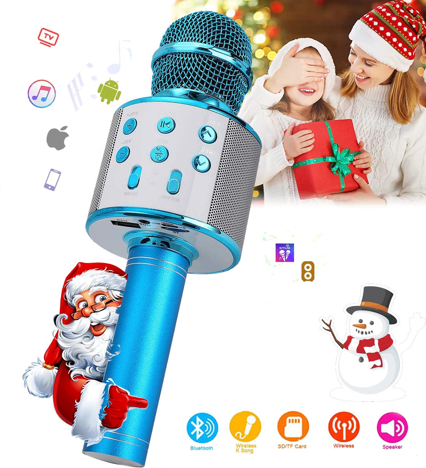 Mikrofon Kinder Wireless Tragbares Funkmikrofon Handmikrofon Karaoke-Mikrofon