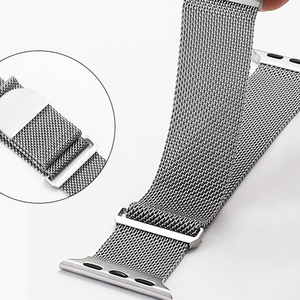 FELIXLEO Uhrenarmband Ersatzarmband Kompatibel mit Apple Watch Armband  41/40/38mm Silber