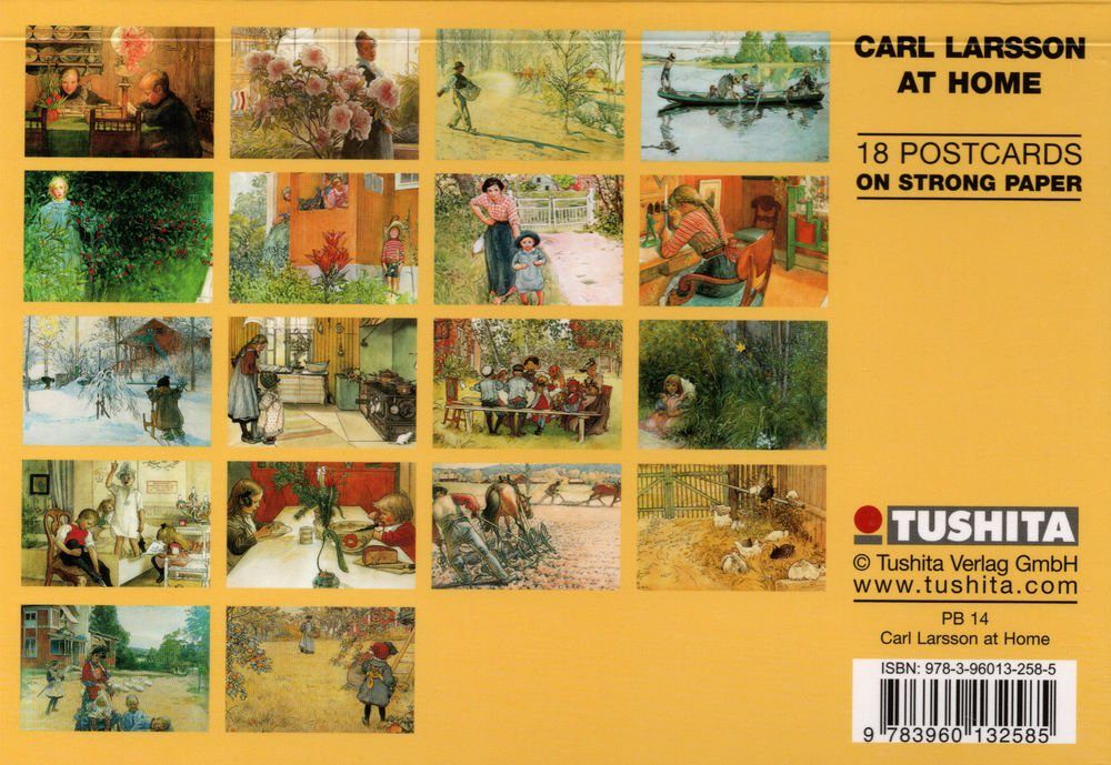 Postkarte nbuch Carl Larsson mit 18 hochwertigen Motiven
