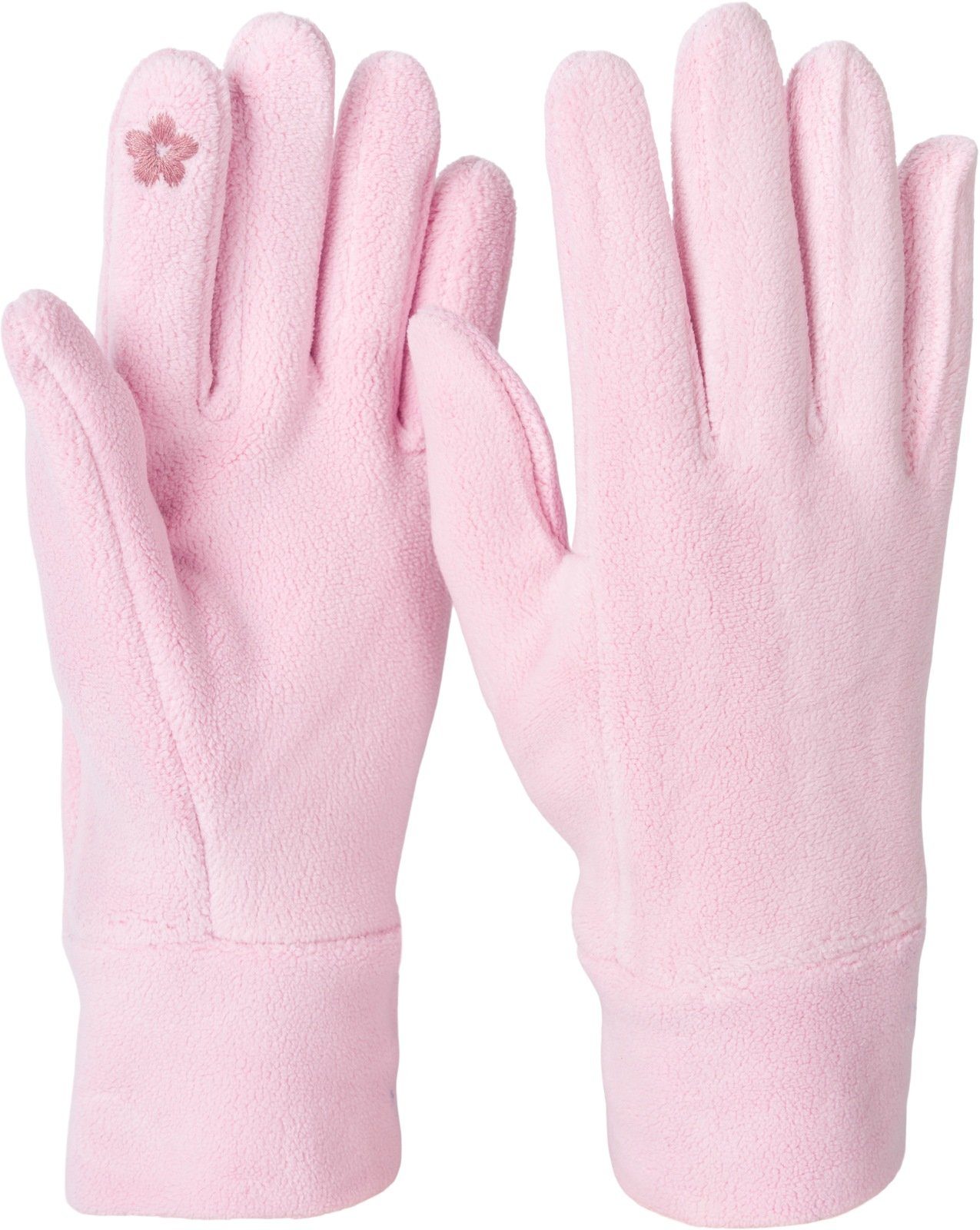 styleBREAKER Fleecehandschuhe Einfarbige Touchscreen Fleece Handschuhe Rose