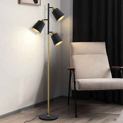 Nettlife Stehlampe »Stehlampe Stehleuchte Vintage schwarz Wohnzimmer schwenkbar 3-flammig«