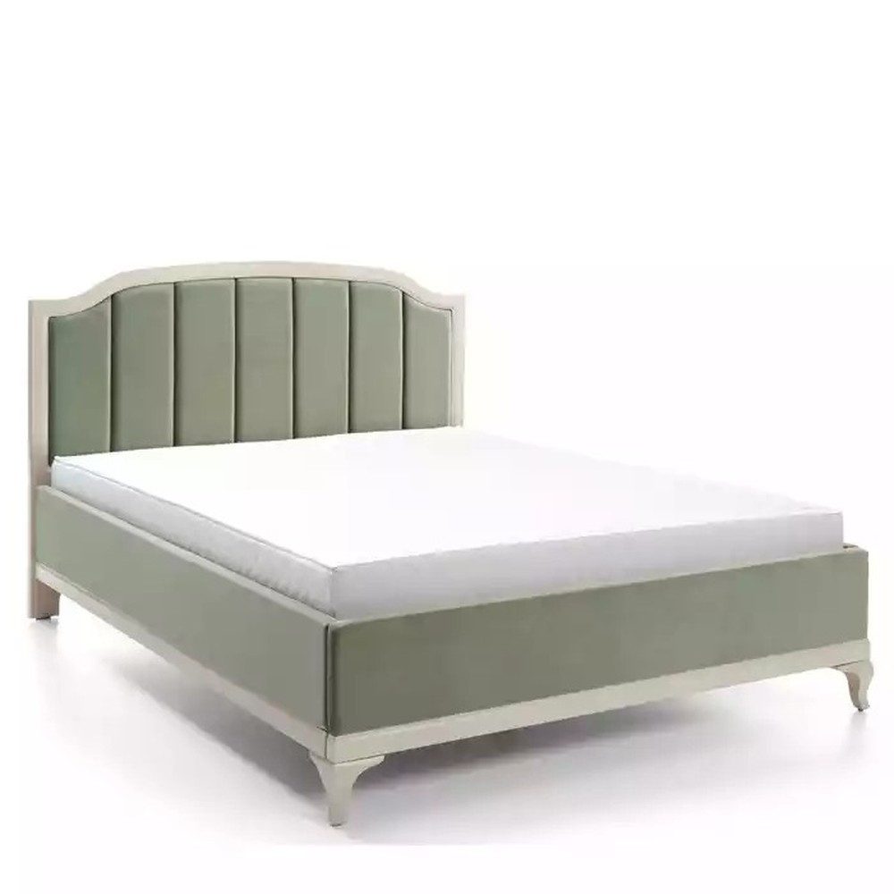 JVmoebel Bett Luxus Doppelbett in Grün aus hochwertigem Holz mit elegantem Design (1-tlg., Bett), Made in Europa