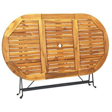 furnicato Gartentisch 160x85x74 cm Akazie Massivholz Oval