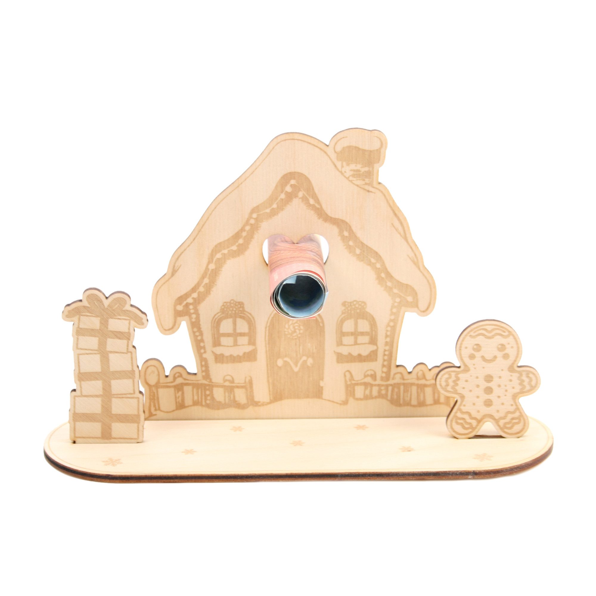 Kreative Feder Glückwunschkarte Geldgeschenk-Aufsteller für feierliche Anlässe, Originelle 3D Glückwunsch-Karte DIY aus Holz für Geldscheine