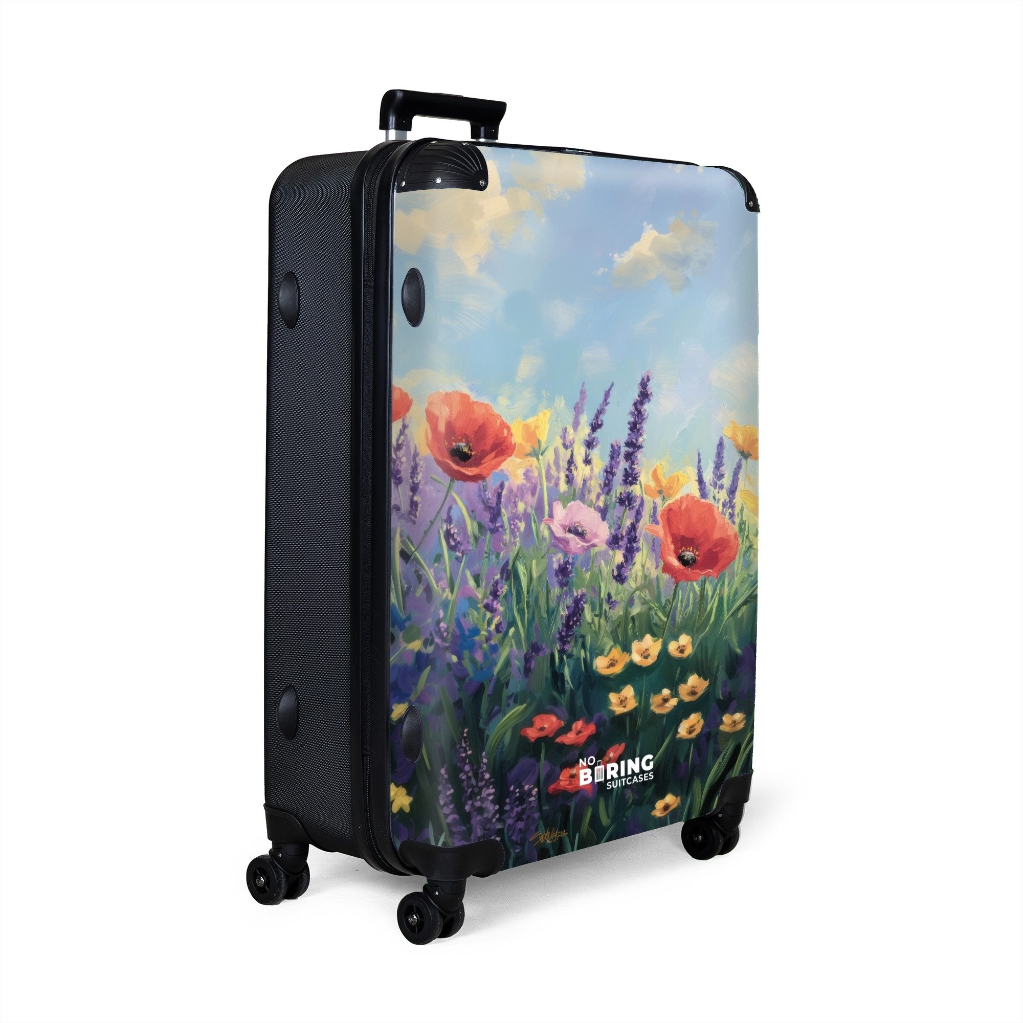 NoBoringSuitcases.com© Hartschalen-Trolley Blumenfeld mit Lavendel unter günstig online kaufen