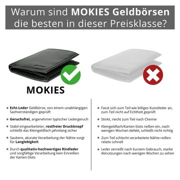 MOKIES Geldbörse Herren Portemonnaie GN105 Premium Nappa (hochformat), 100% Echt-Leder, Premium Nappa-Leder, RFID-/NFC-Schutz, Geschenkbox