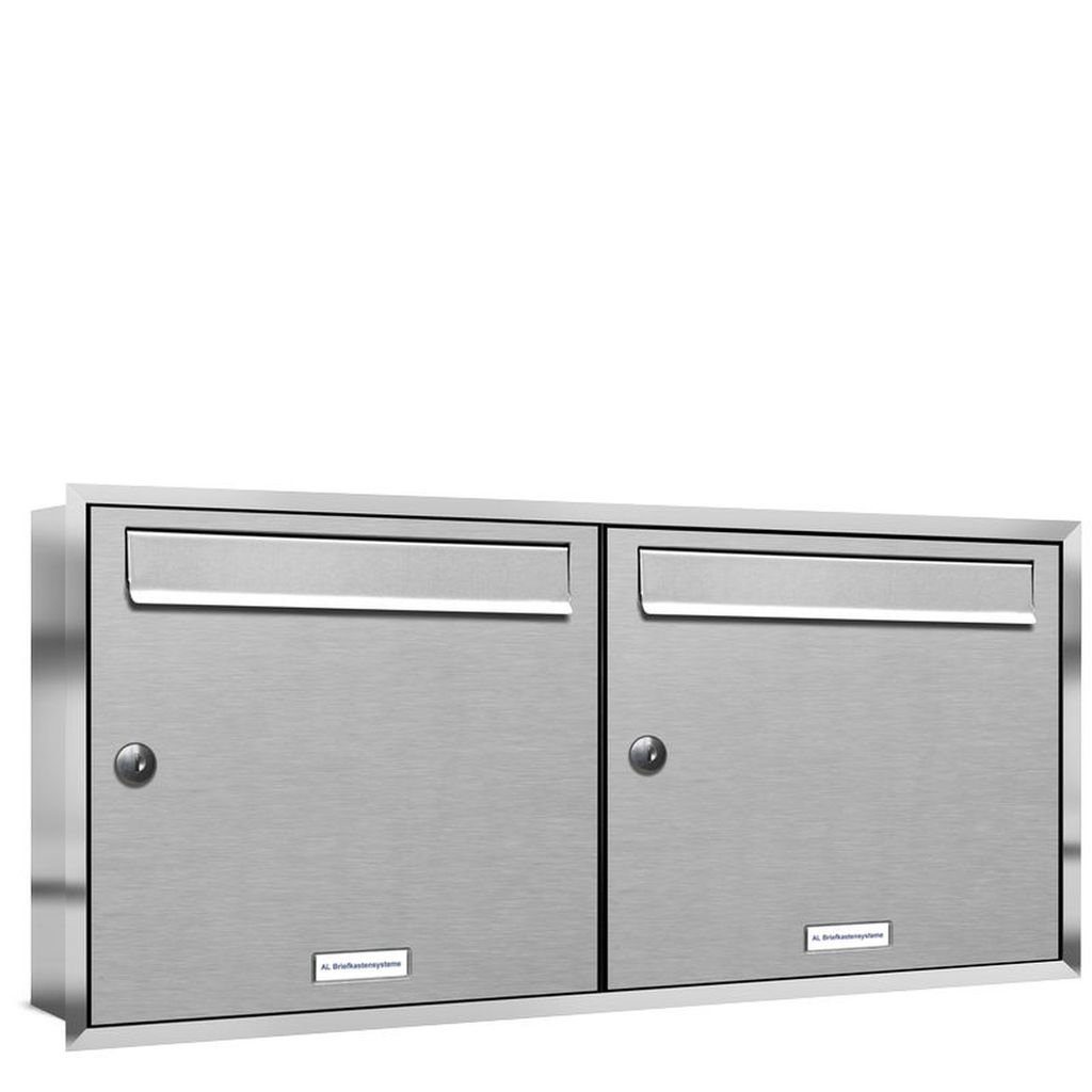 AL Briefkastensysteme Wandbriefkasten 2er Premium Unterputz Edelstahl ...
