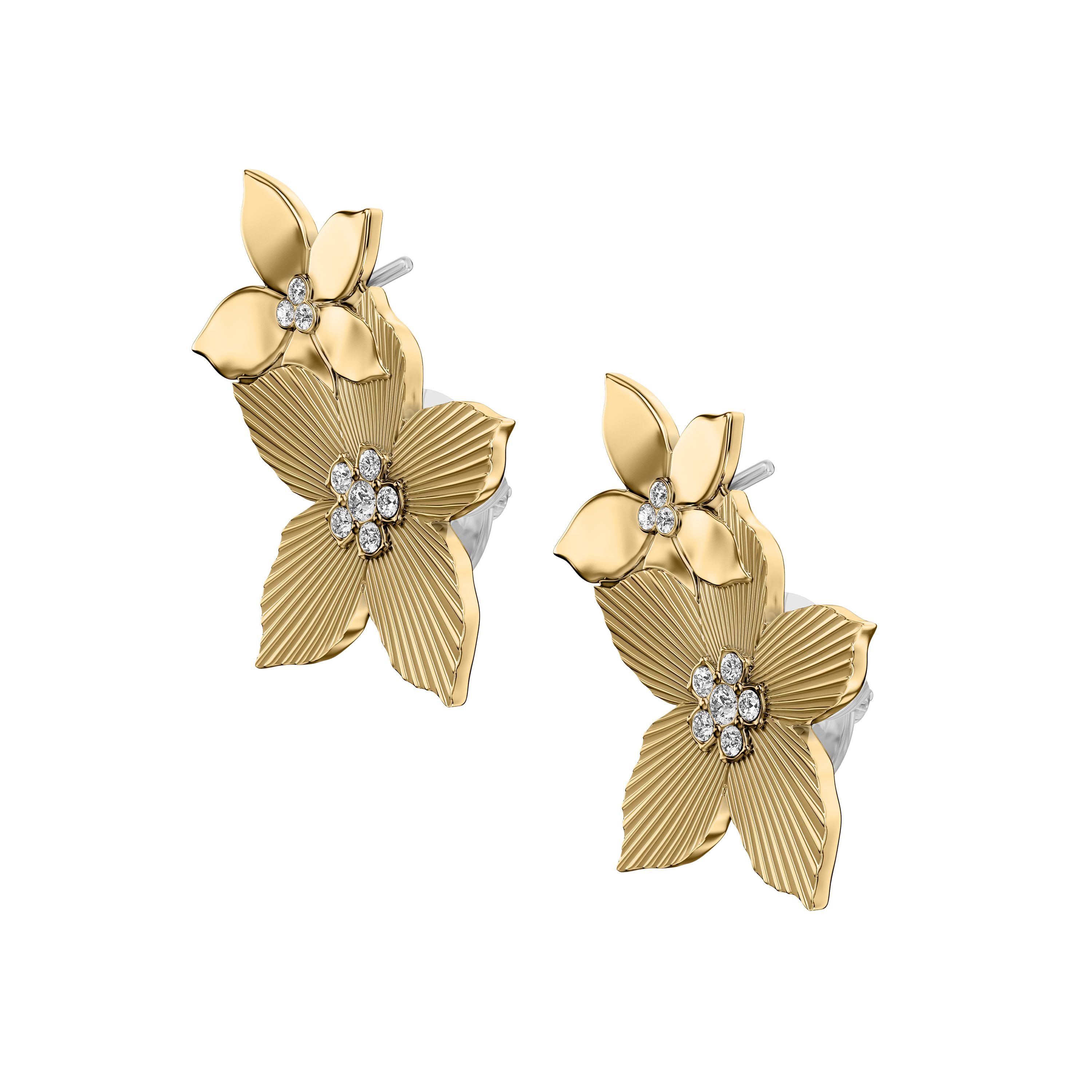 Fossil Paar Ohrstecker Schmuck Geschenk Edelstahl Ohrringe Blume Sutton, mit Glasstein