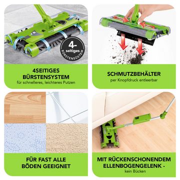 Swivel Sweeper Akkubesen G2 kabellos und wiederaufladbar limegreen 7,2V 15W, 15,00 W, Reinigungskamm, 360° Rotation Ellenbogengelenk Besen Schmutz sammelt sich im Behälter