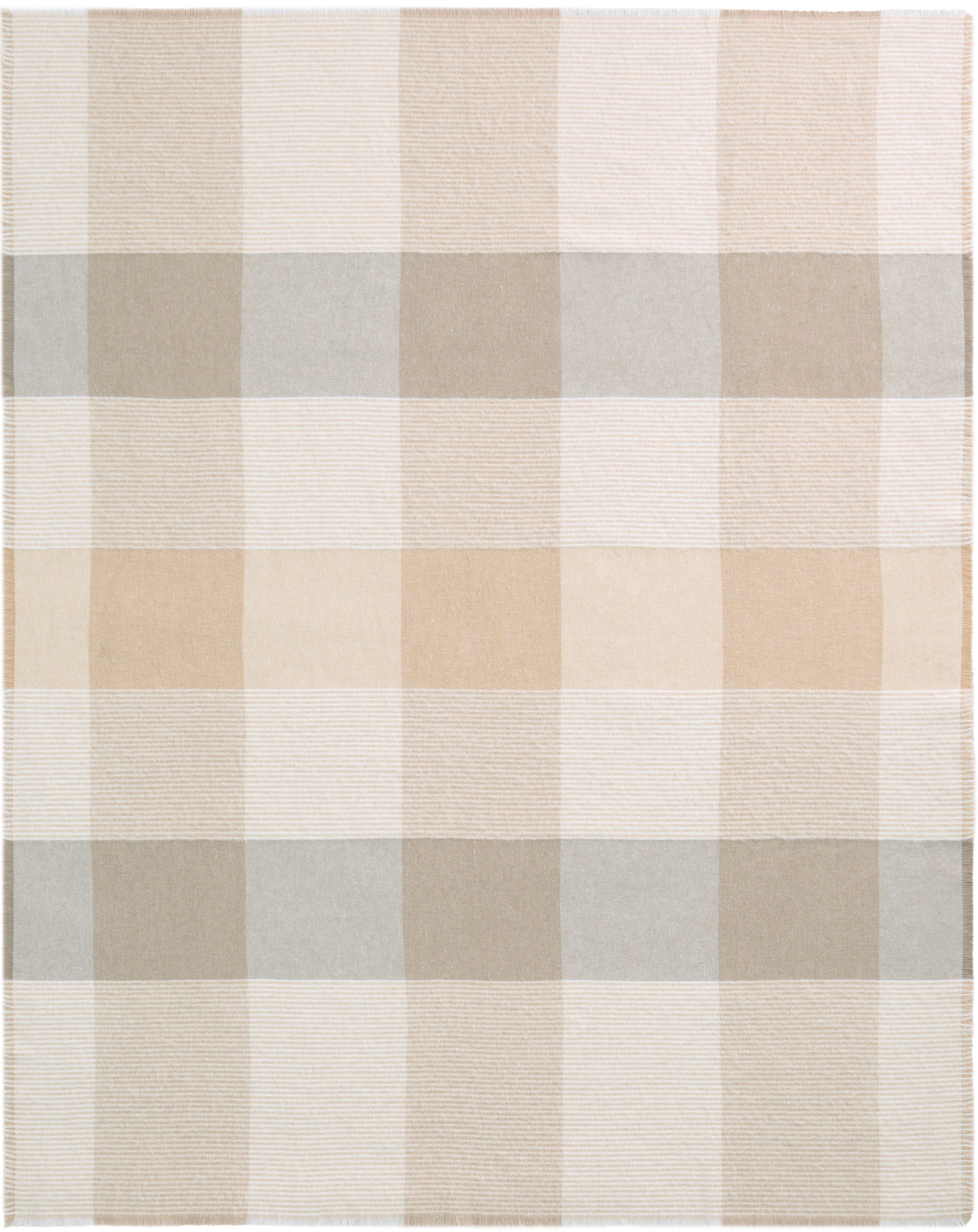 Plaid Plaid White Bouclé, Biederlack, in klassischem Karodesign